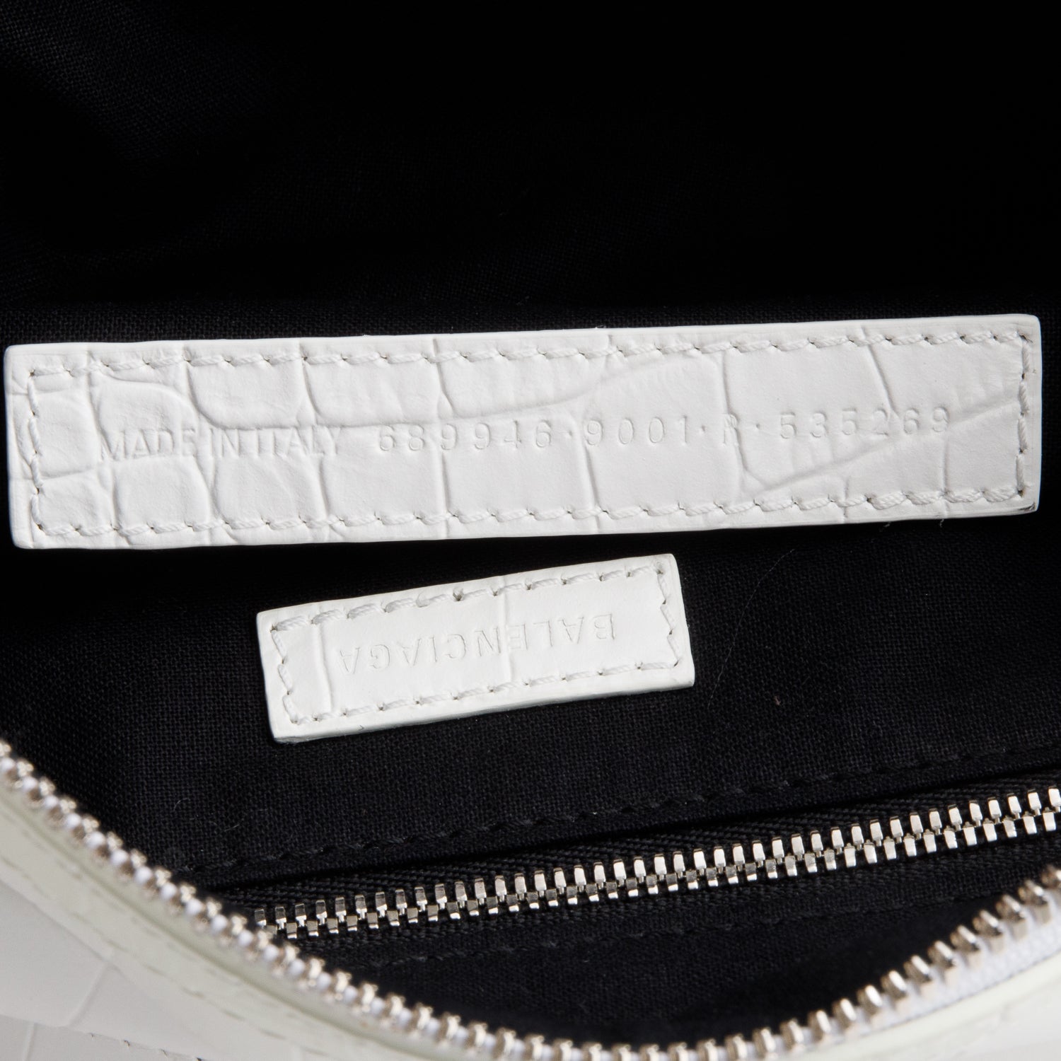 Balenciaga White Crocodile Embossed Leather XS Neo Classic Hobo Bag