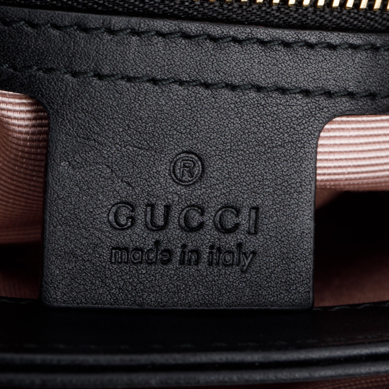 Gucci Black Suede Python Trim Studded Medium Arli Flap Crossbody Bag