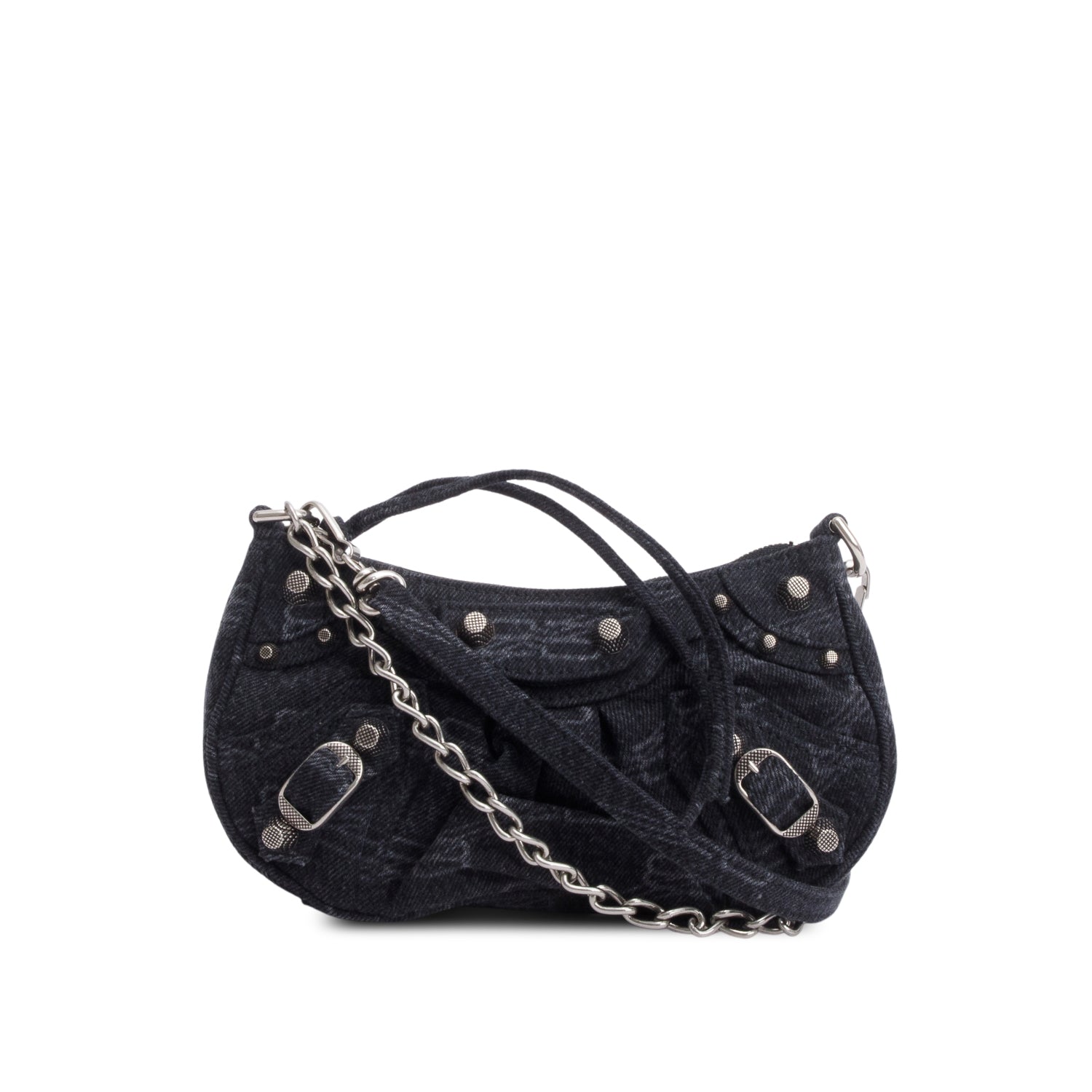 Balenciaga Black BB Denim Mini Le Cagole Crossbody w/ Straps