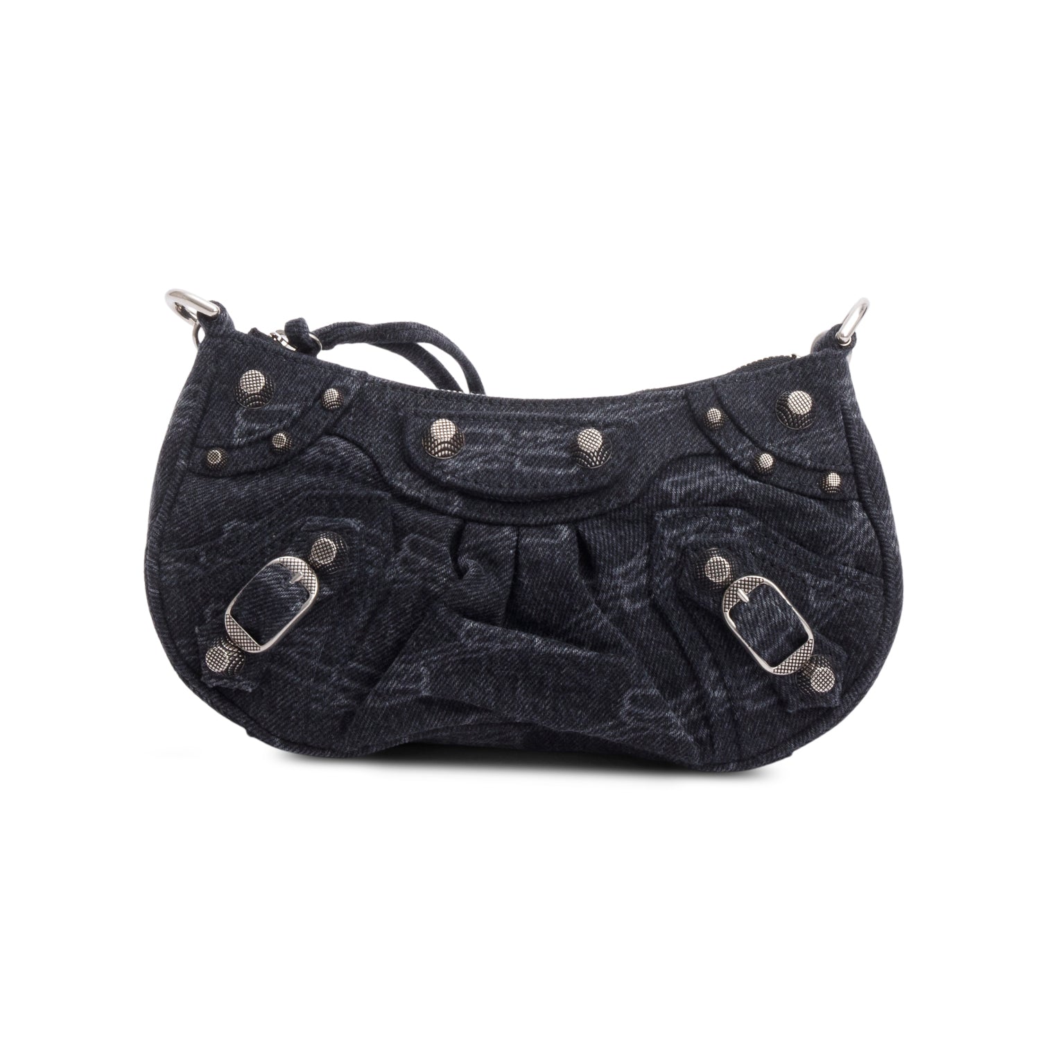 Balenciaga Black BB Denim Mini Le Cagole Crossbody w/ Straps