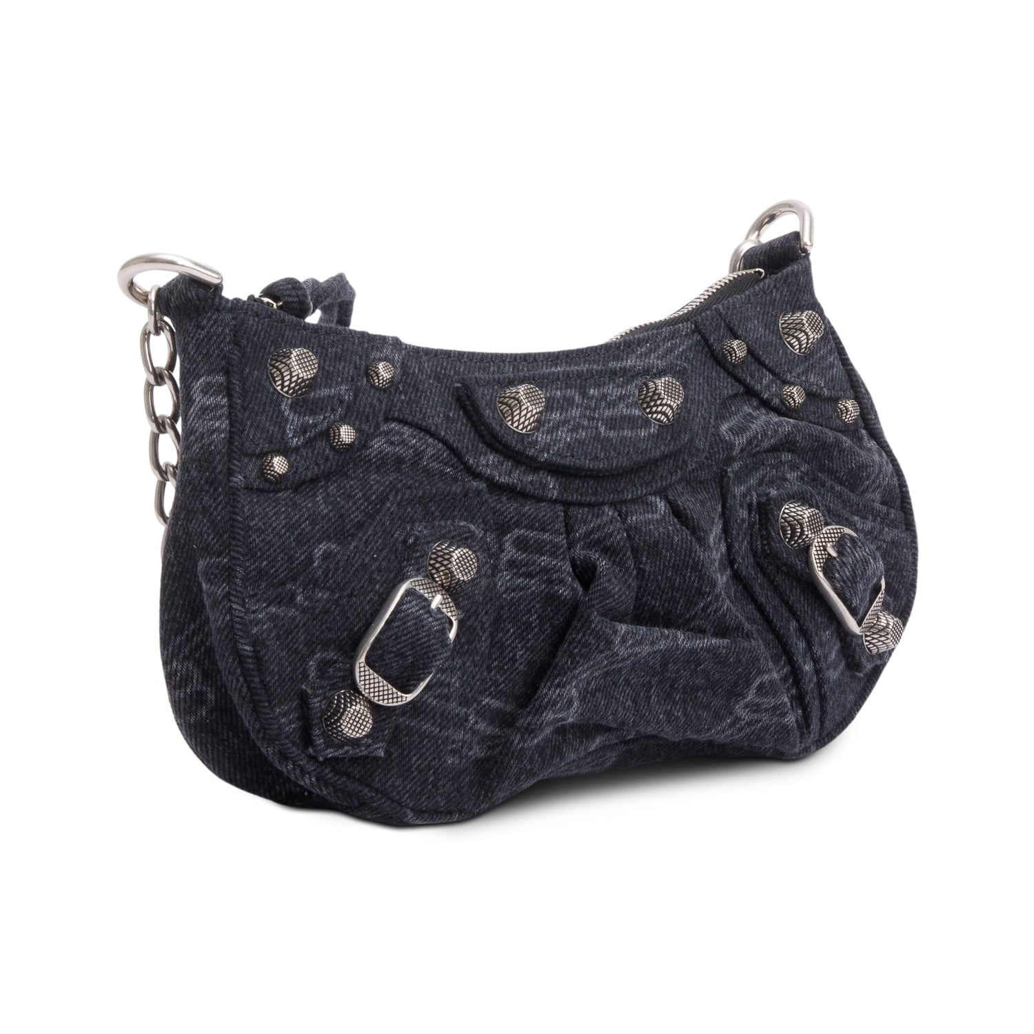 Balenciaga Black BB Denim Mini Le Cagole Crossbody w/ Straps