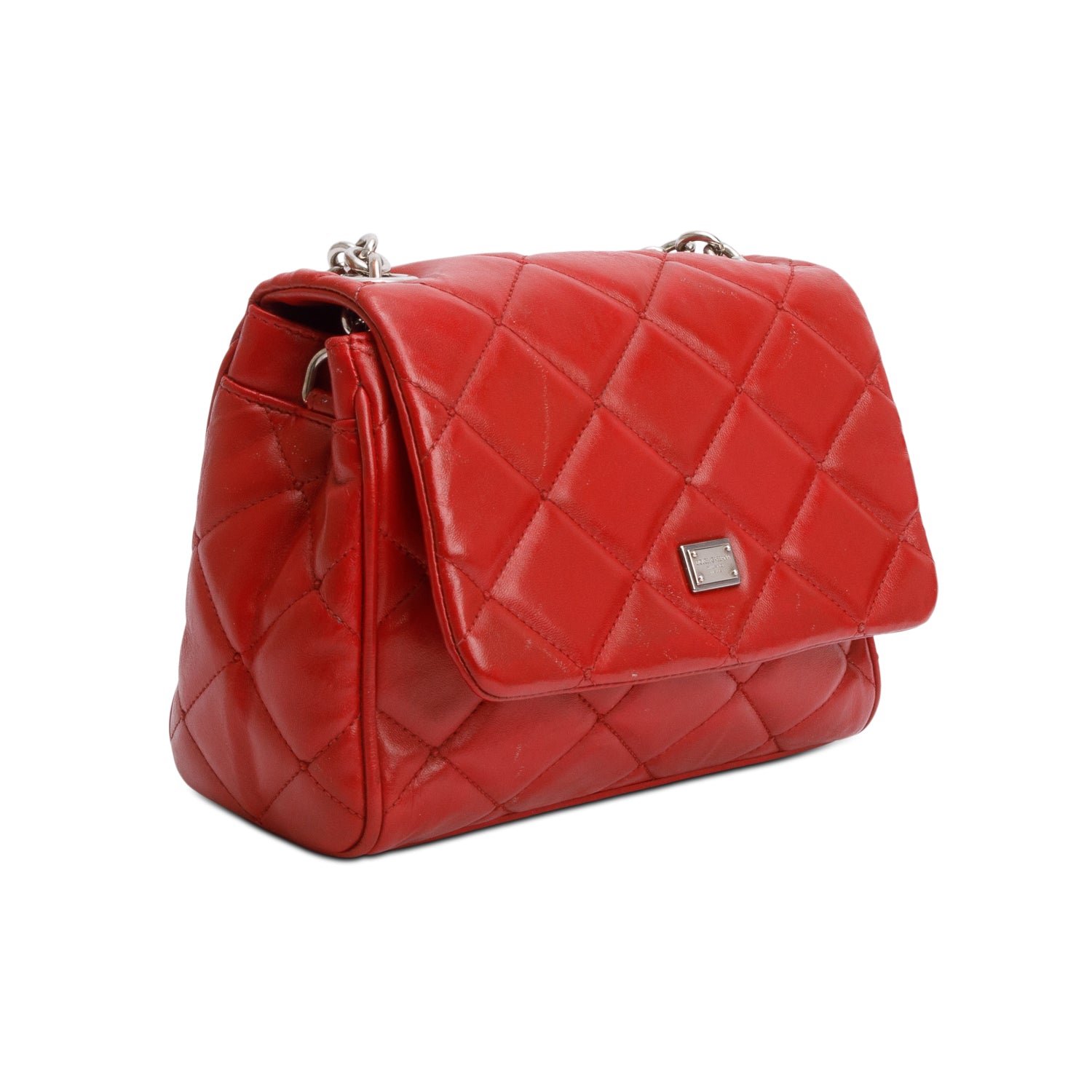 Dolce & Gabbana Red Quilted Calfskin Leather Miss Kate Crossbody Bag