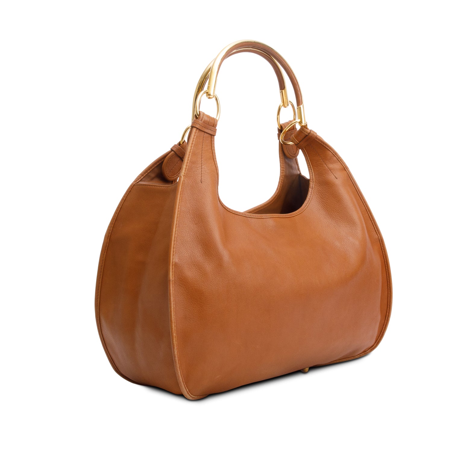 Christian Dior Brown Leather Brandy 61 Hobo w/ Authenticity Card