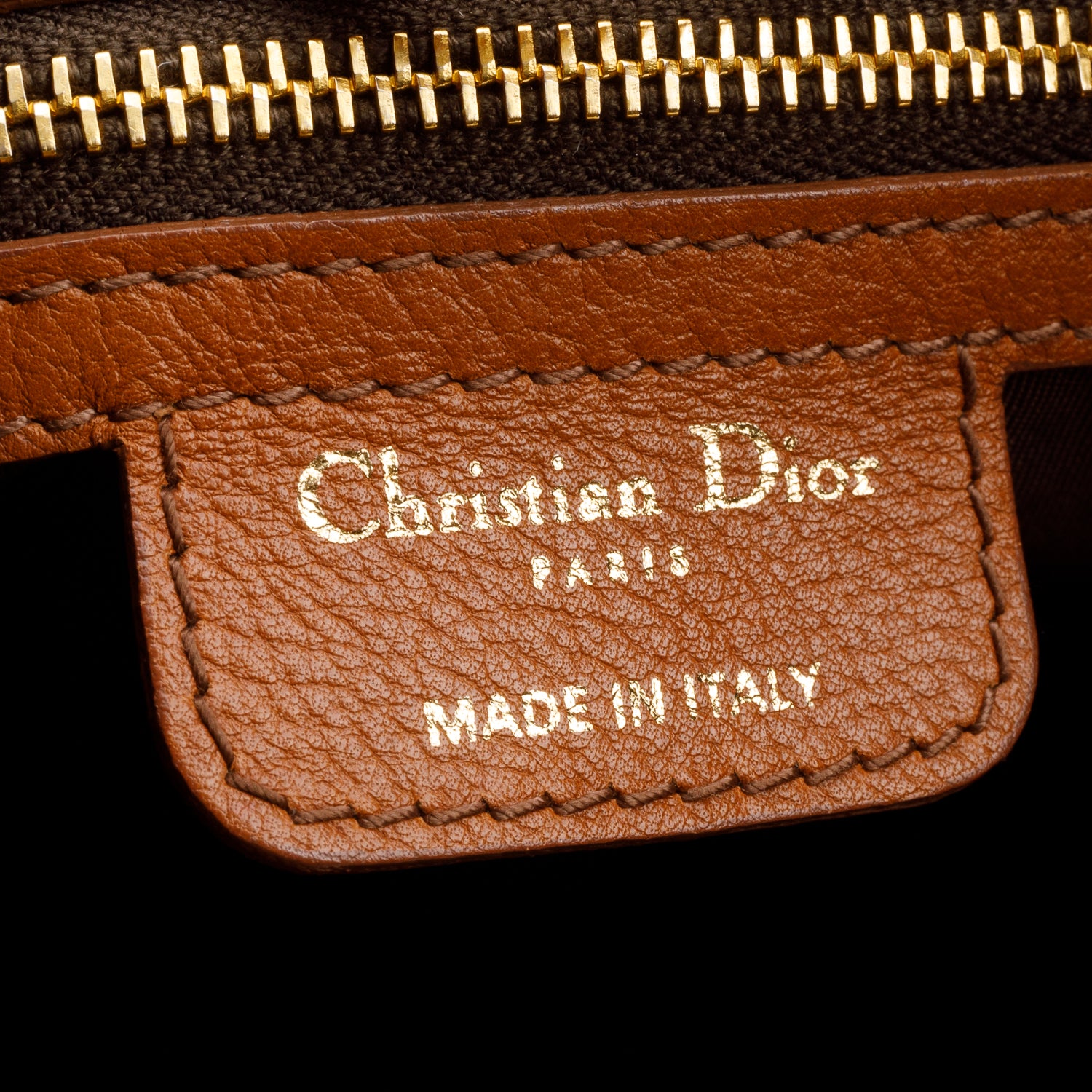 Christian Dior Brown Leather Brandy 61 Hobo w/ Authenticity Card
