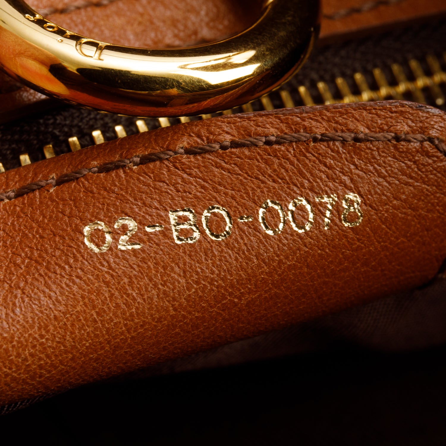 Christian Dior Brown Leather Brandy 61 Hobo w/ Authenticity Card