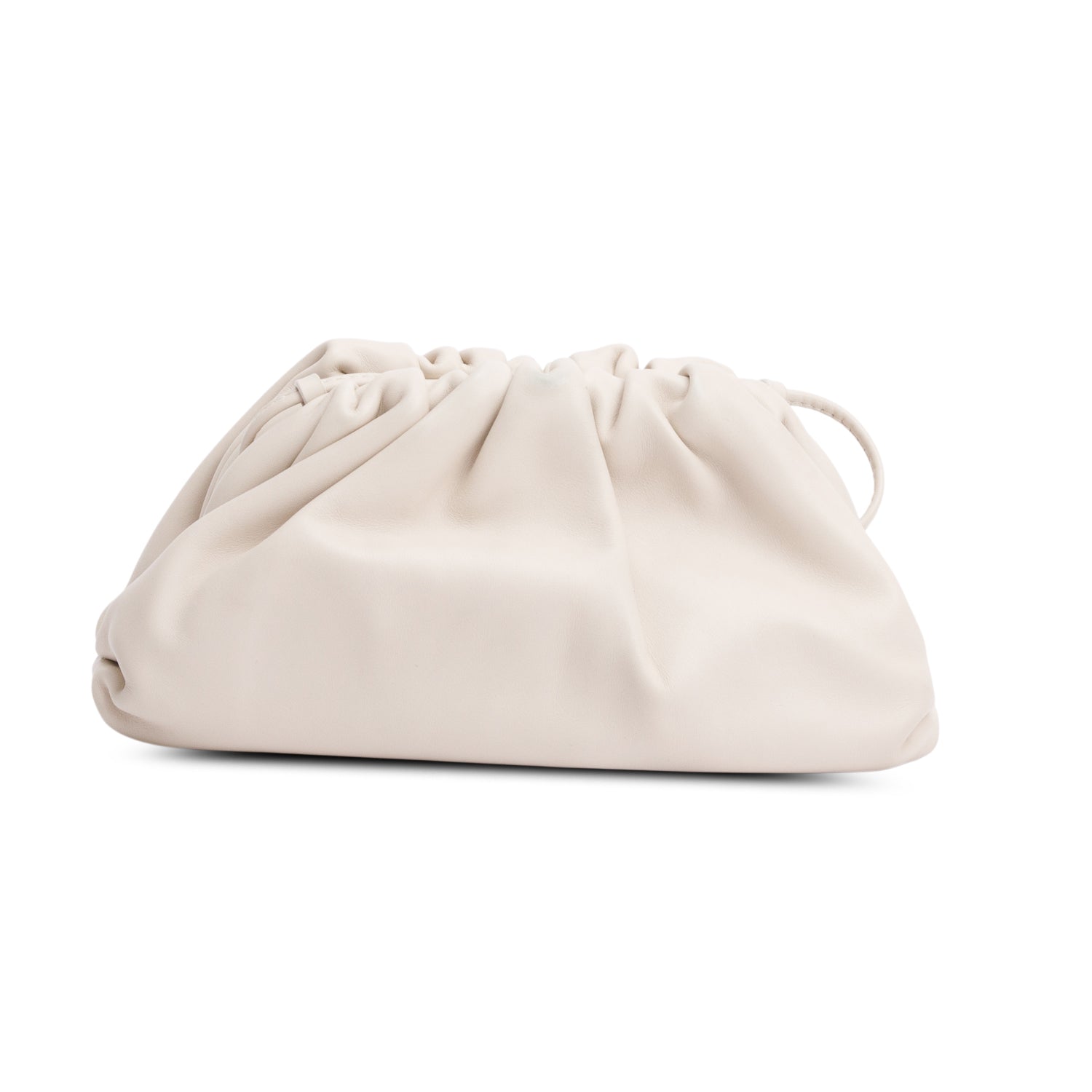 Bottega Veneta White Calfskin Intrecciato Leather The Mini Pouch