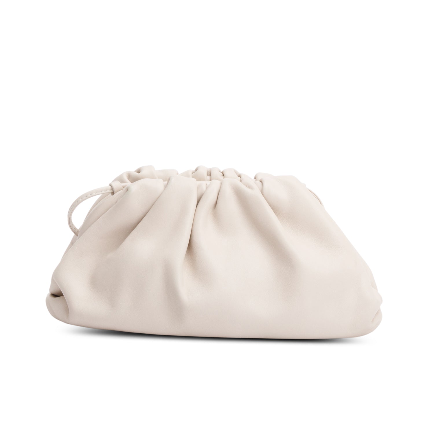Bottega Veneta White Calfskin Intrecciato Leather The Mini Pouch