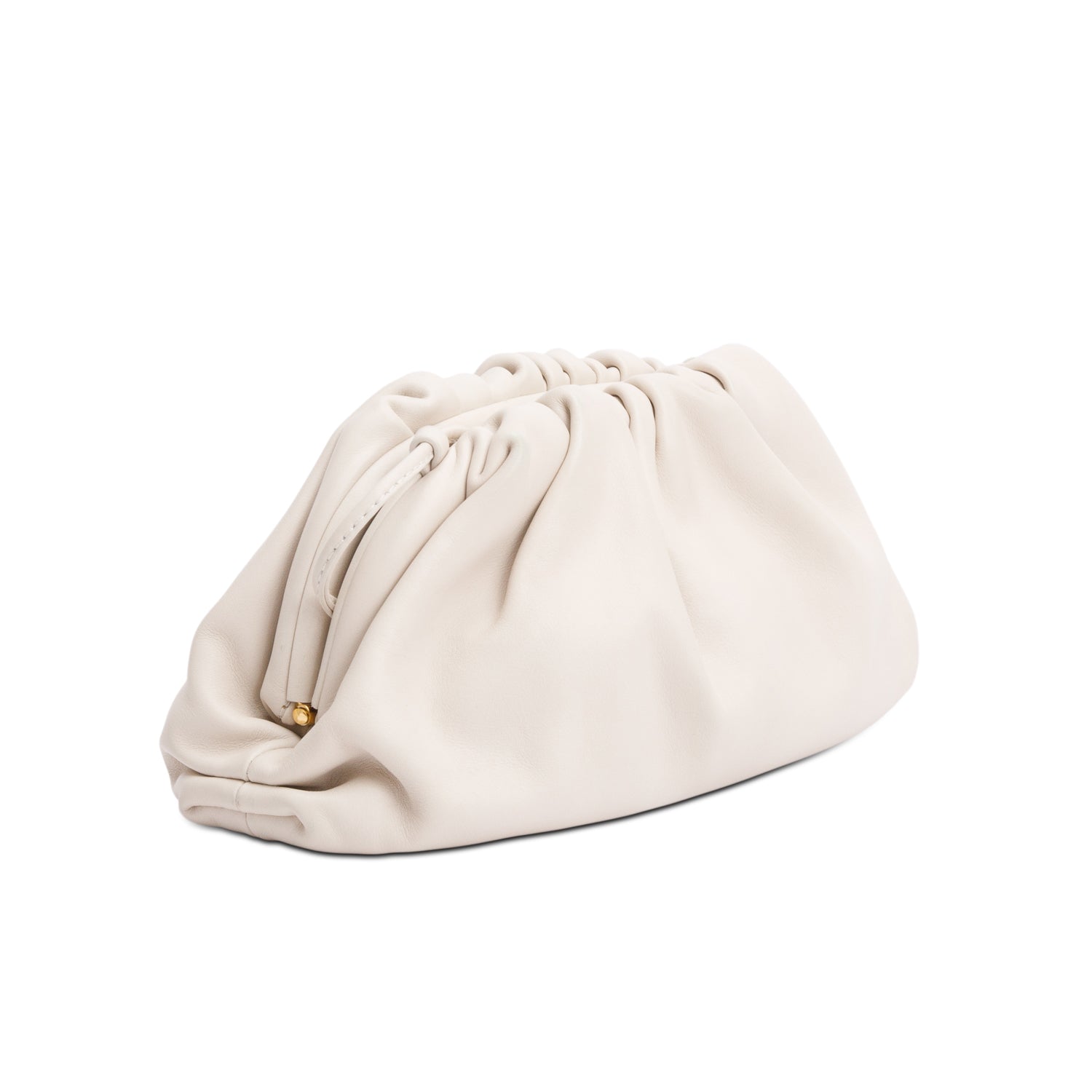 Bottega Veneta White Calfskin Intrecciato Leather The Mini Pouch