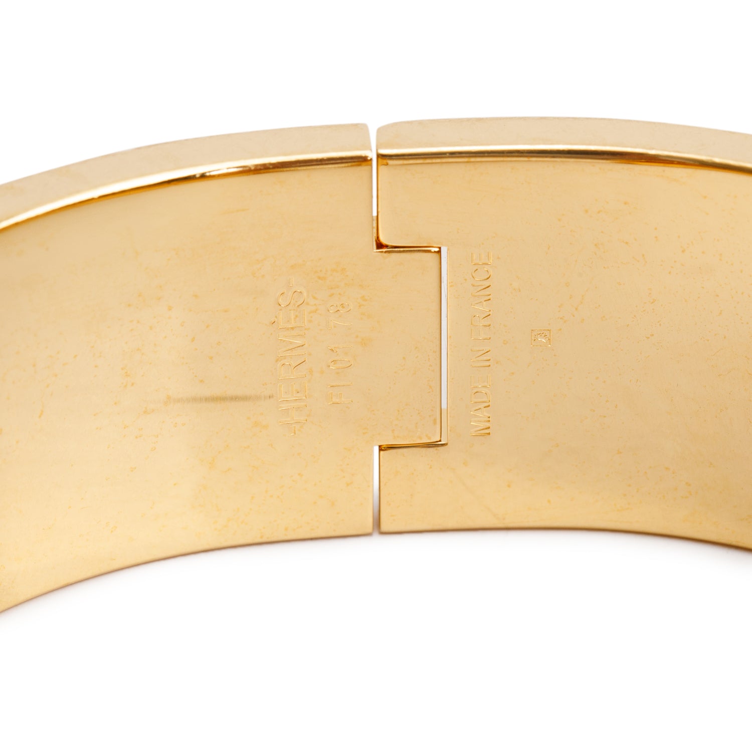 Hermes Gold-Plated Orange Enamel Clic Clac H Bracelet w/ Box