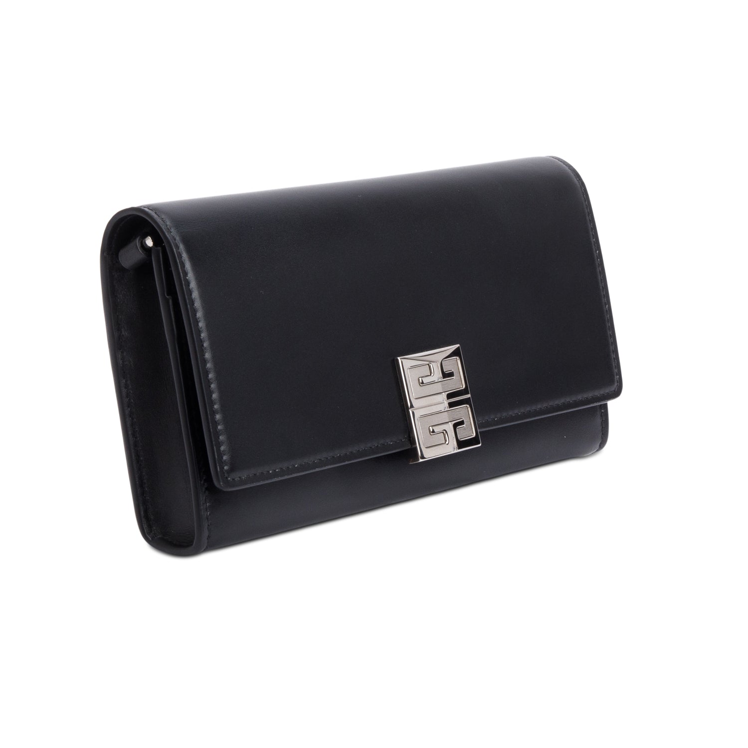 Givenchy 2021 Black Box Leather 4G Wallet On Chain