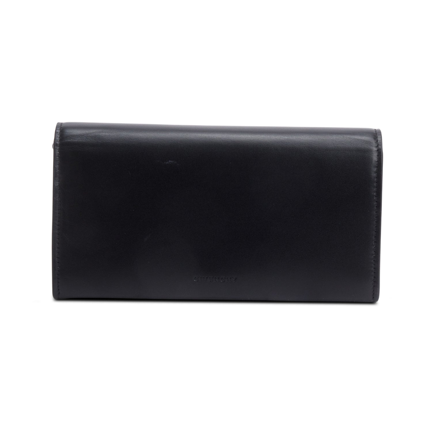 Givenchy 2021 Black Box Leather 4G Wallet On Chain