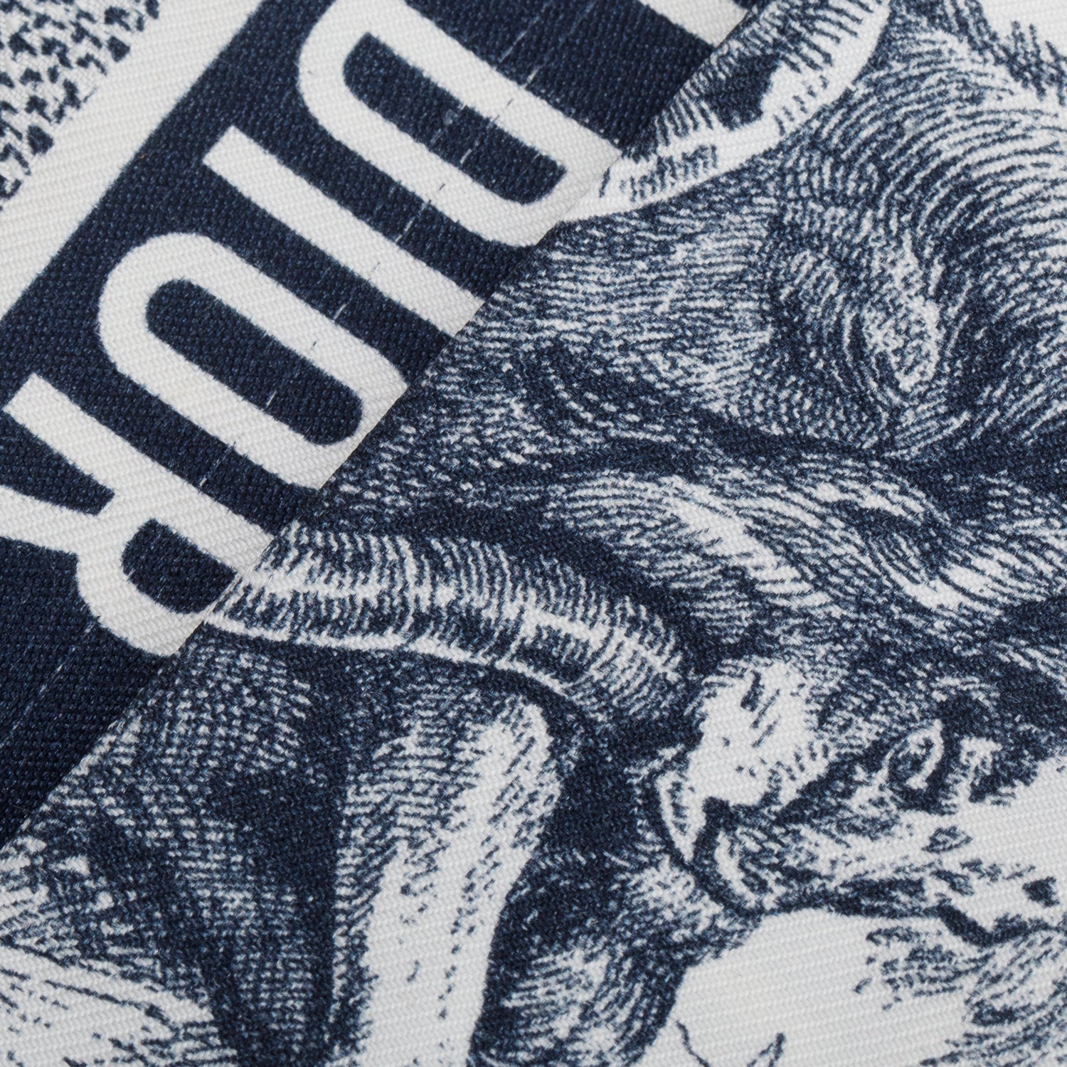 Christian Dior White and Navy Toile De Jouy Sauvage Mitzah Silk Twilly