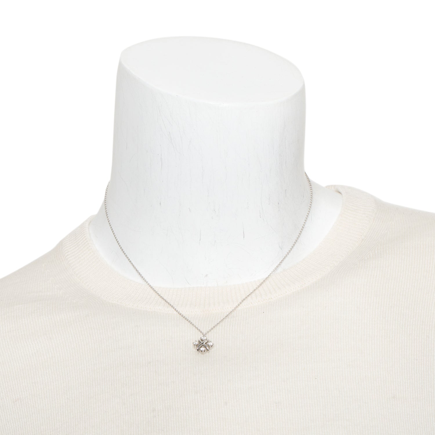 Tiffany & Co. Platinum Diamond Sixteen Stone Pendant Necklace w/ Box