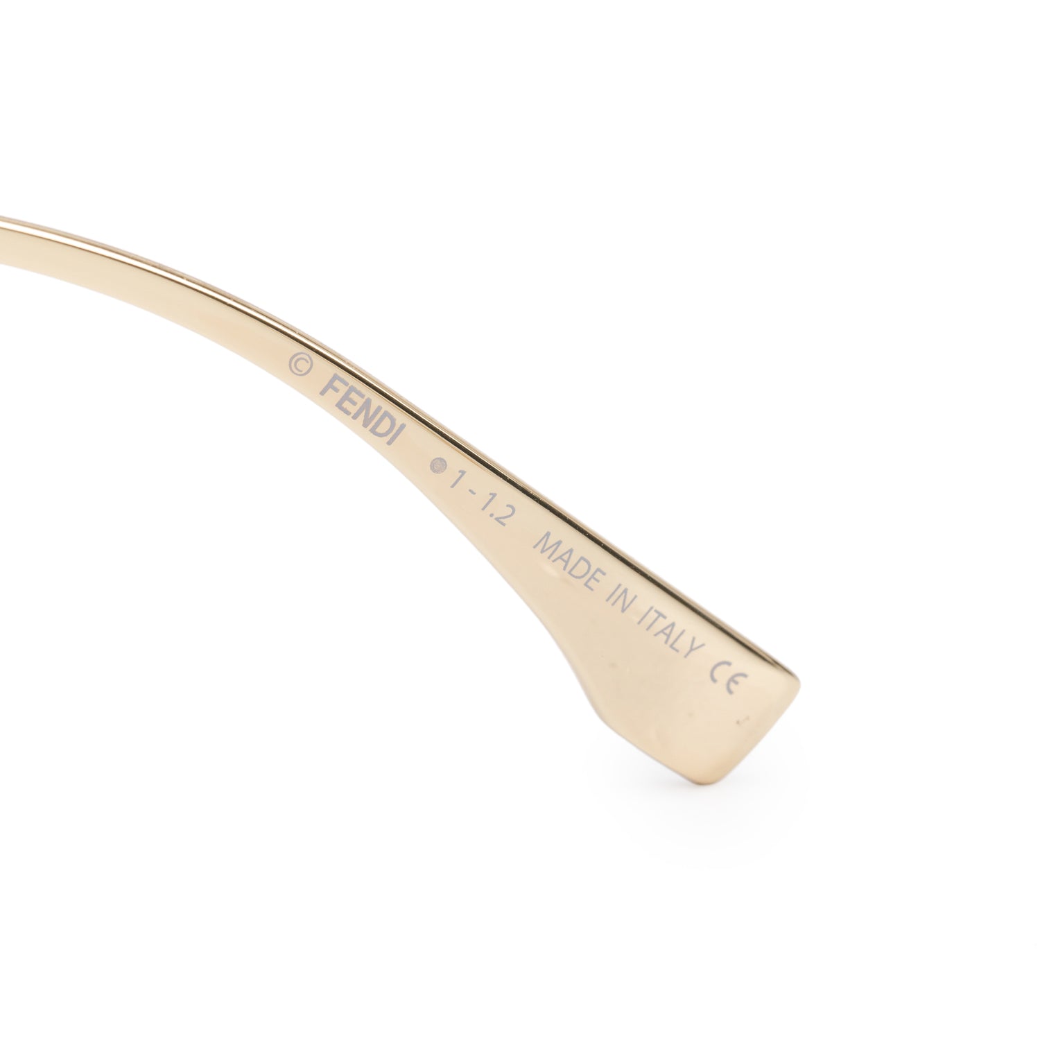 Fendi FE40051U Gold Metal Disco Geometric Shield Sunglasses w/ Box & Authenticity Card