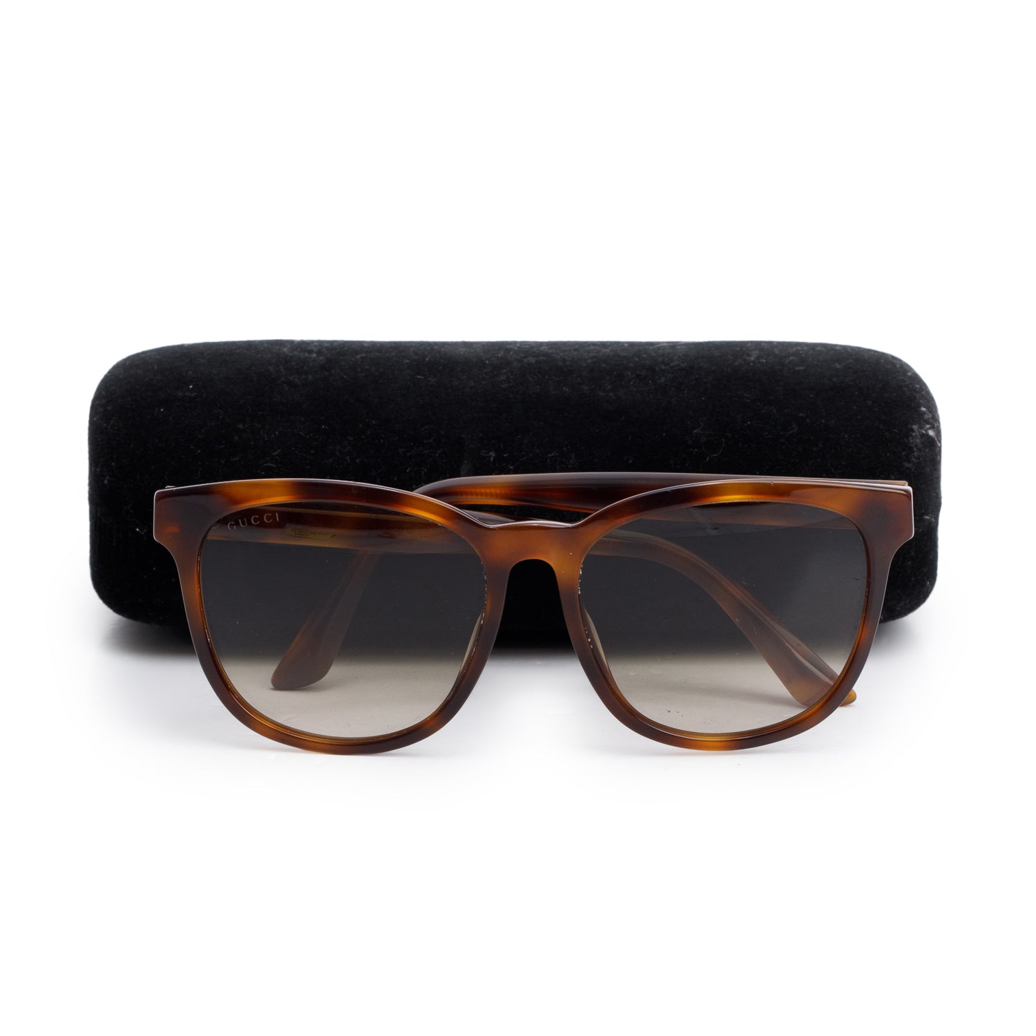 Gucci GG0232SK Havana Acetate Interlocking G Star Accent Square Sunglasses w/ Case