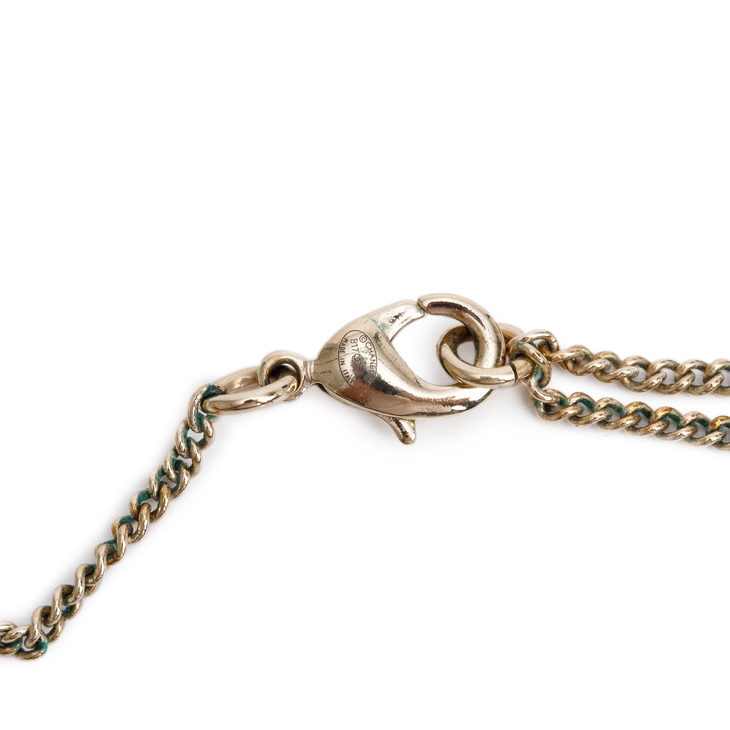 Chanel Gold-Plated Strass CC Pendant Necklace w/ Box