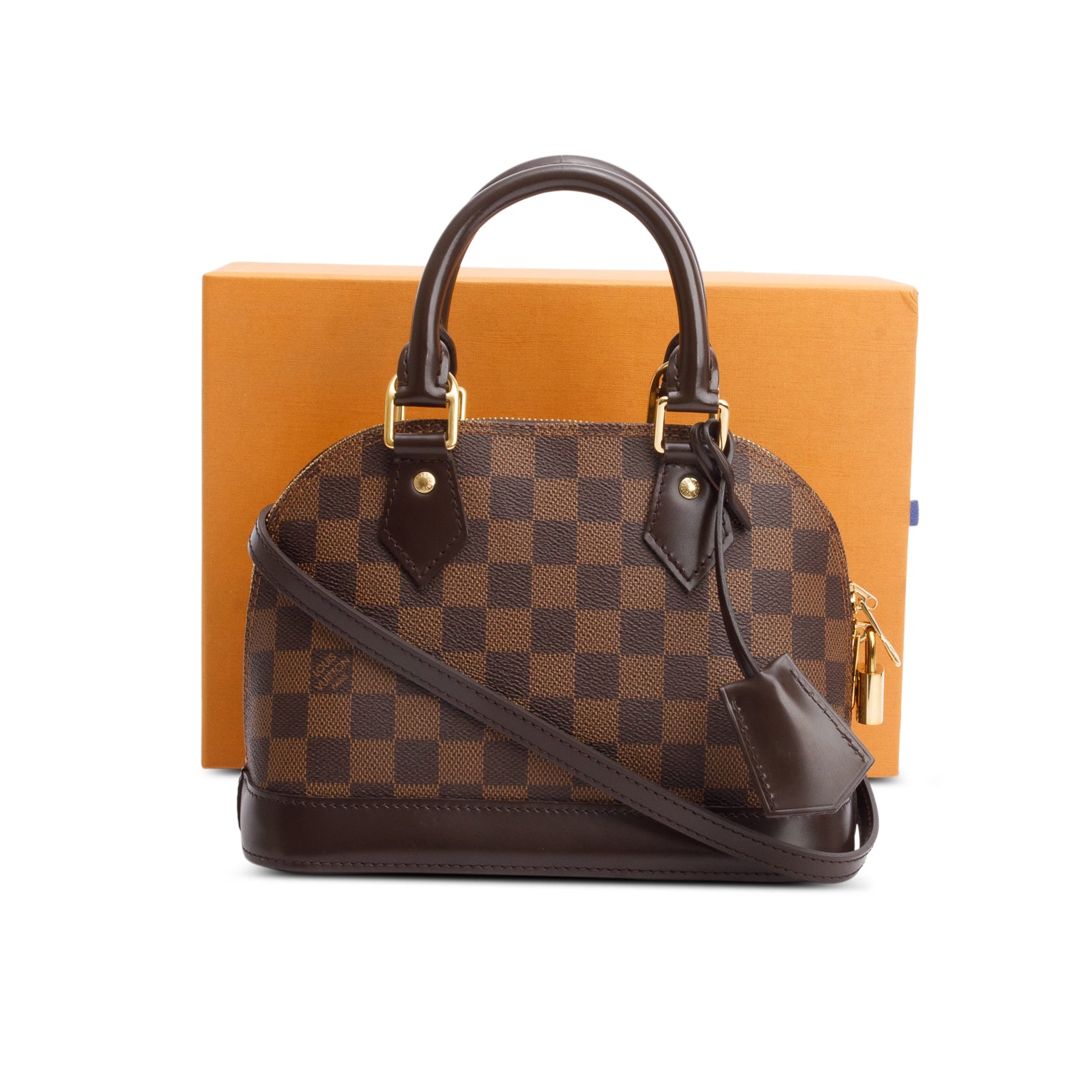 Louis Vuitton Damier Ebene Alma BB w/ Strap & Box
