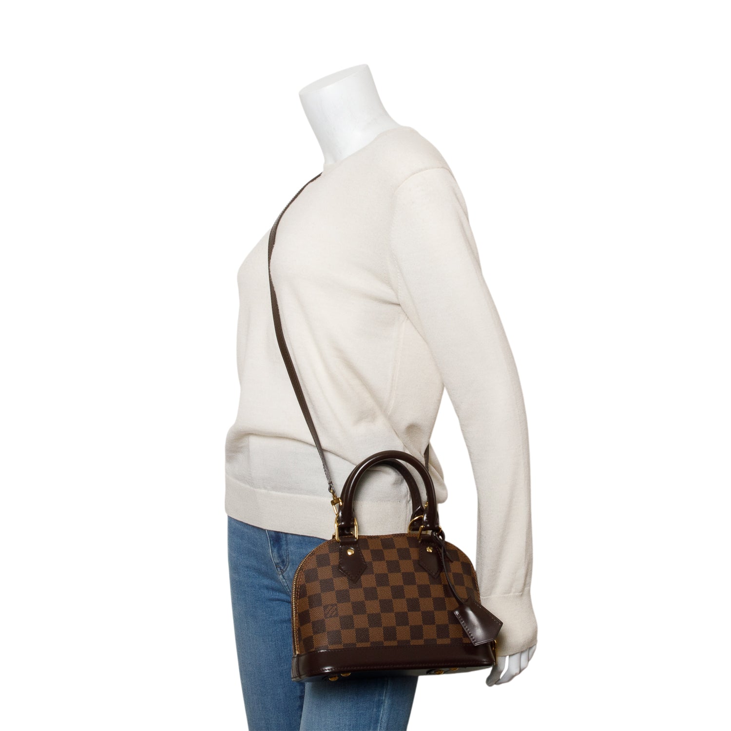 Louis Vuitton Damier Ebene Alma BB w/ Strap & Box