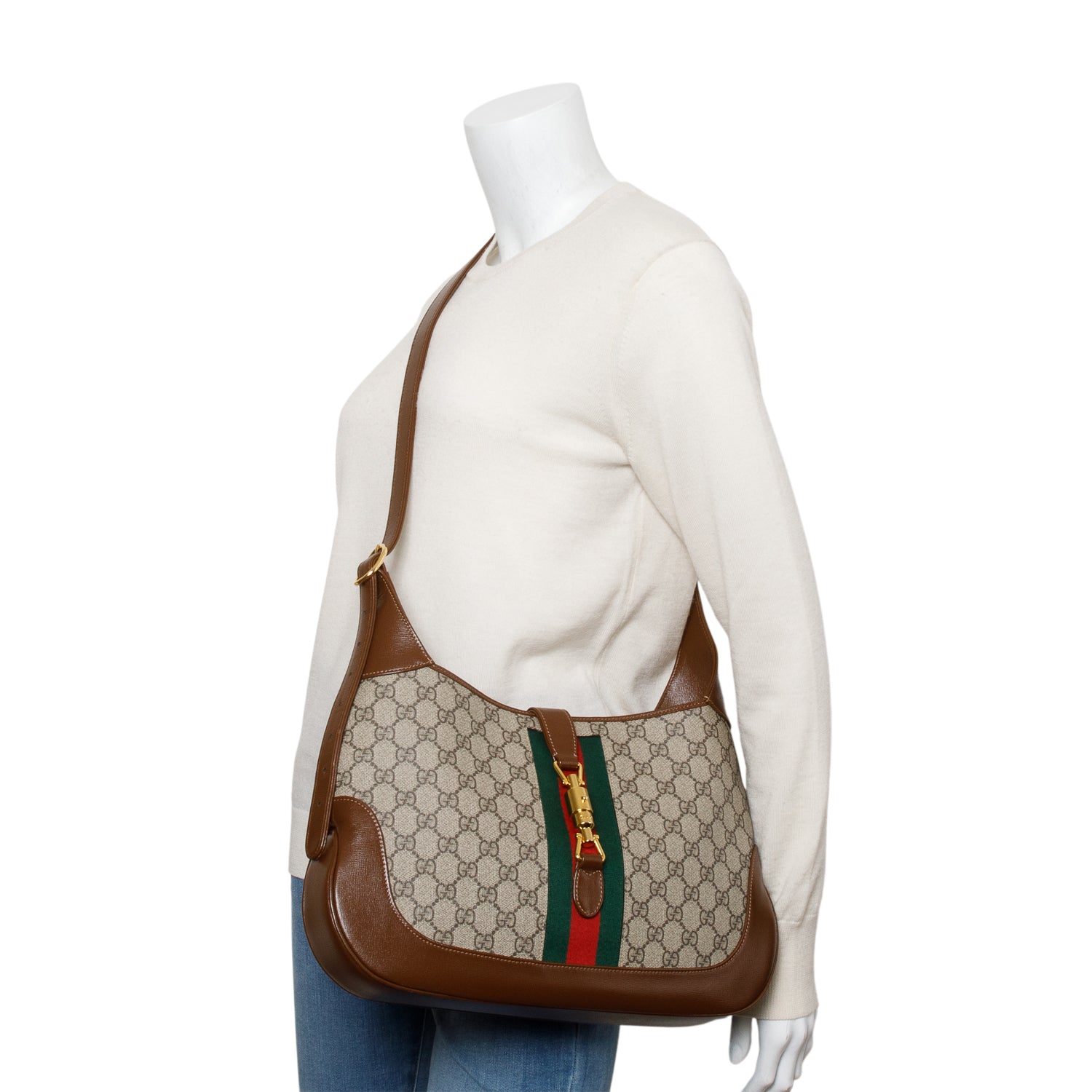 Gucci GG Supreme Medium Jackie 1961 Shoulder Bag w/ Strap