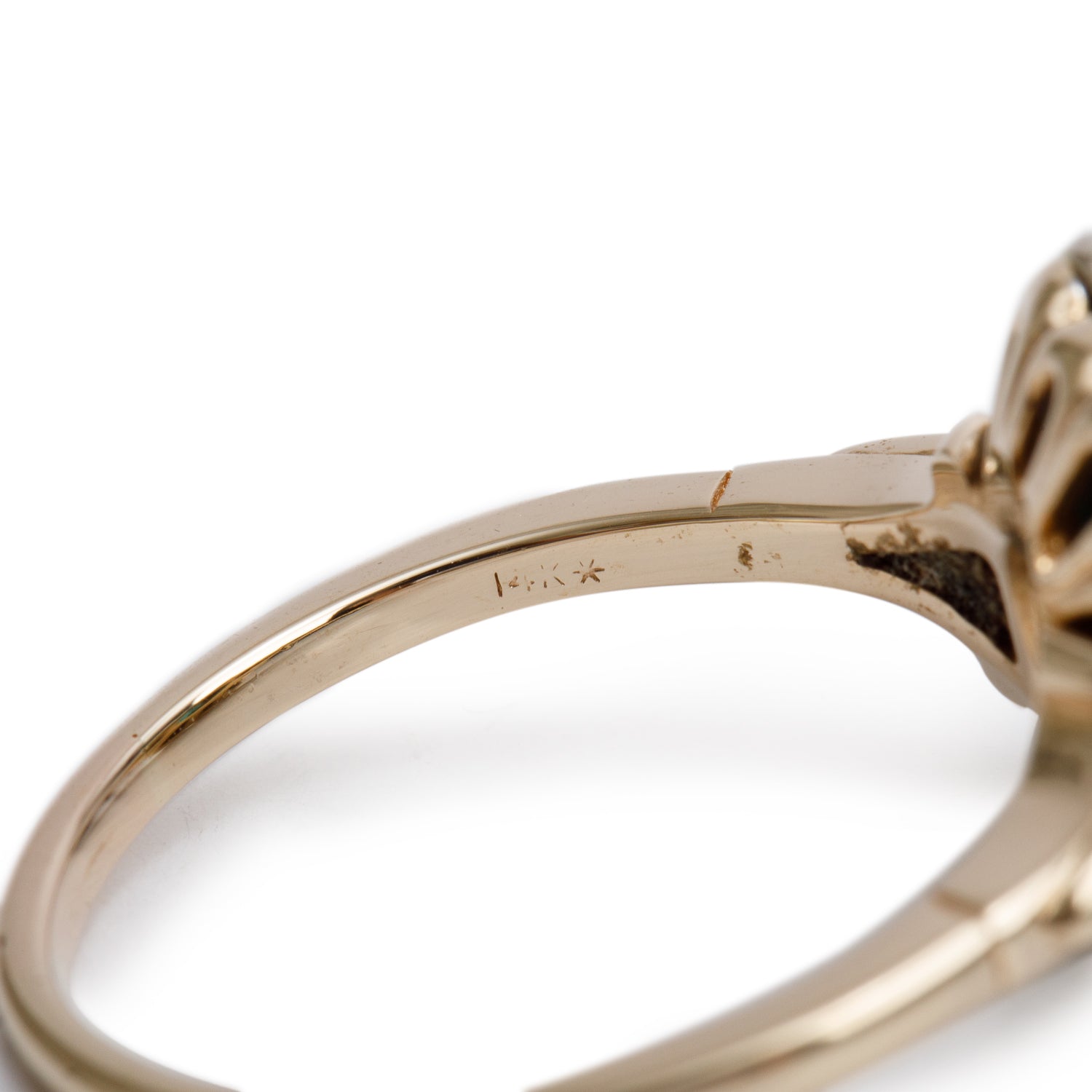 14k Yellow & White Gold Emerald & Diamond Ring, Size 8