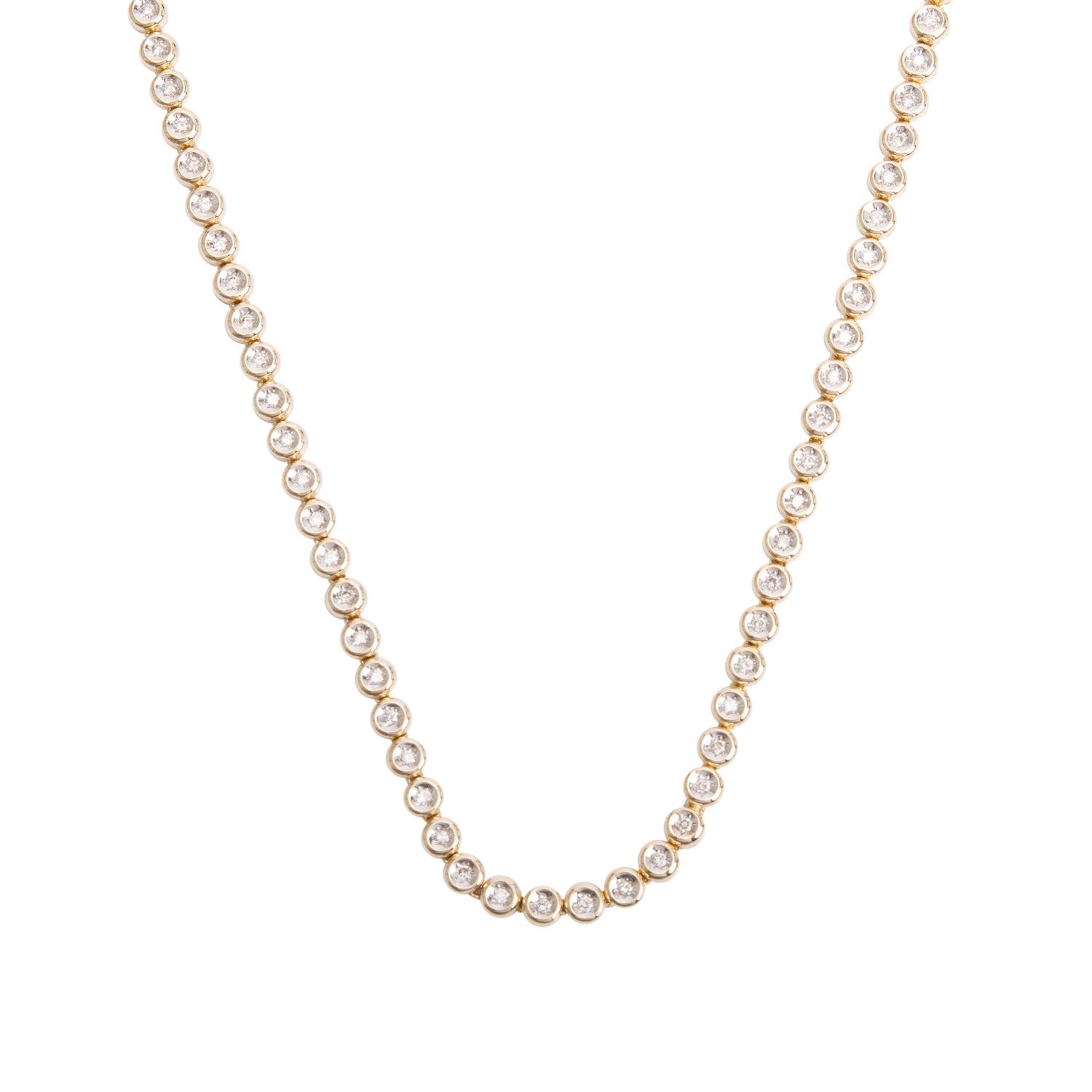 14k Yellow Gold 1.80 tcw. Diamond Tennis Necklace