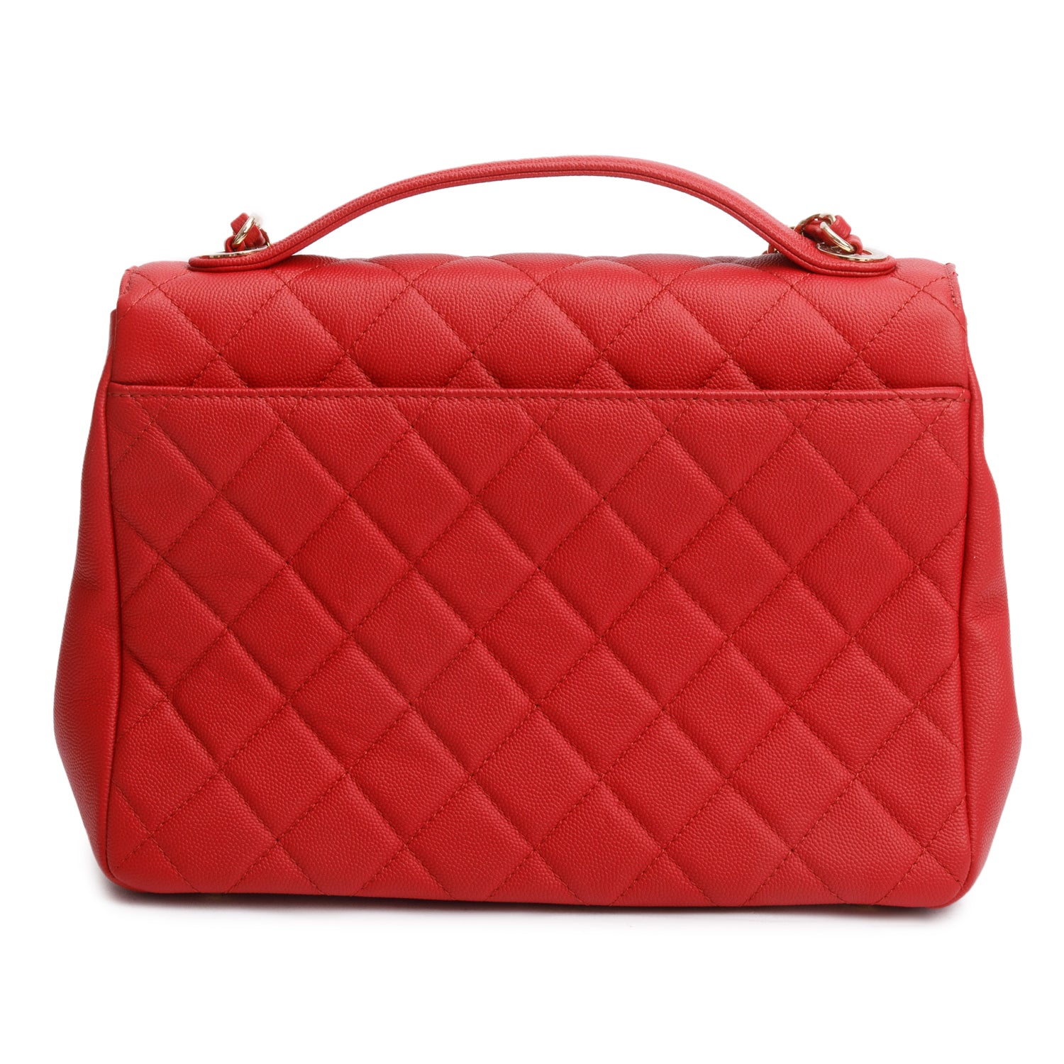 Chanel Red Caviar Leather Large Business Affinity Flap Bag w/ Box & Authenticity Card