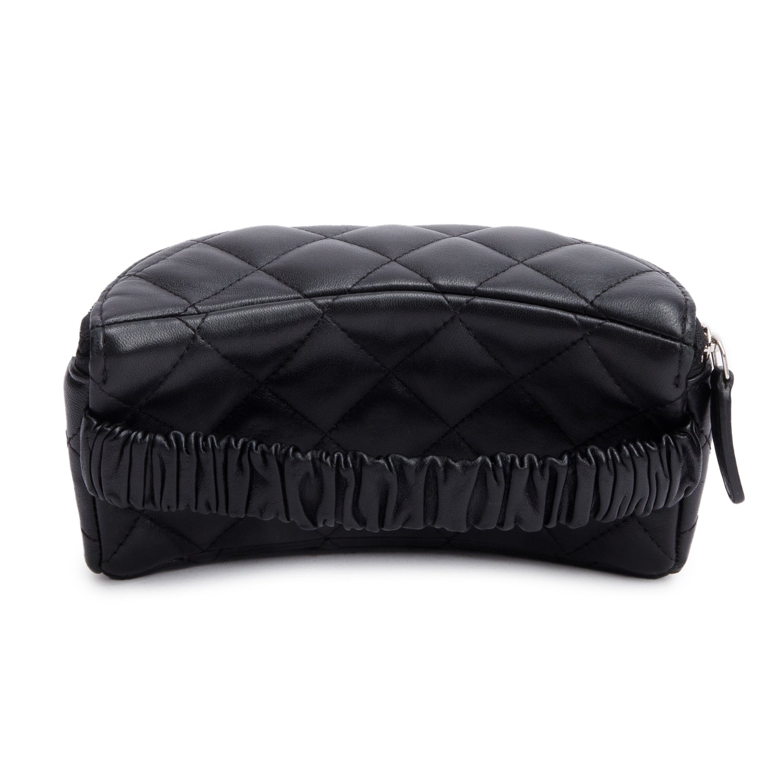 Chanel 2021 Black Quilted Lambskin Leather Classic Arm Coin Purse Pouch w/ Box & Authenticity Card