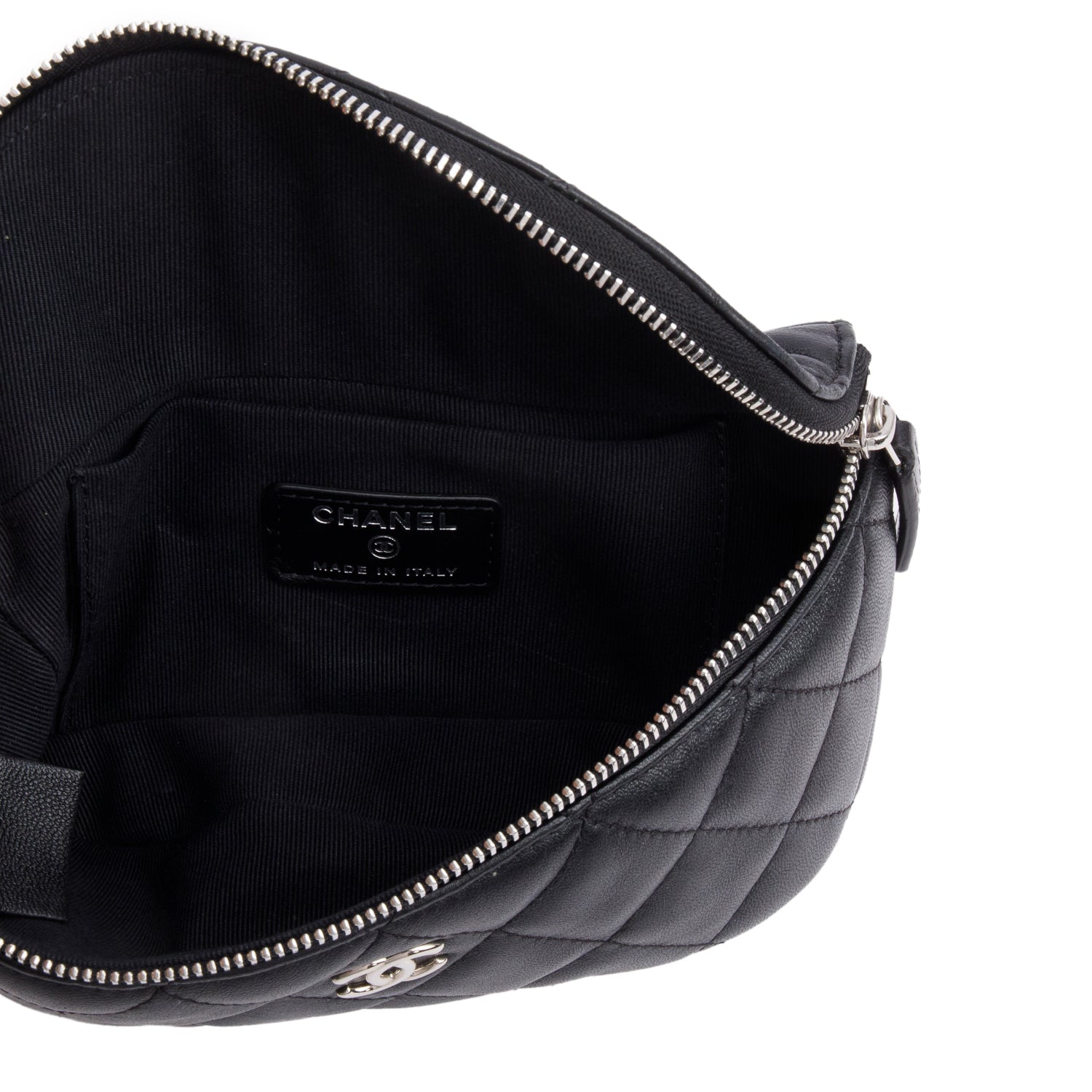 Chanel 2021 Black Quilted Lambskin Leather Classic Arm Coin Purse Pouch w/ Box & Authenticity Card