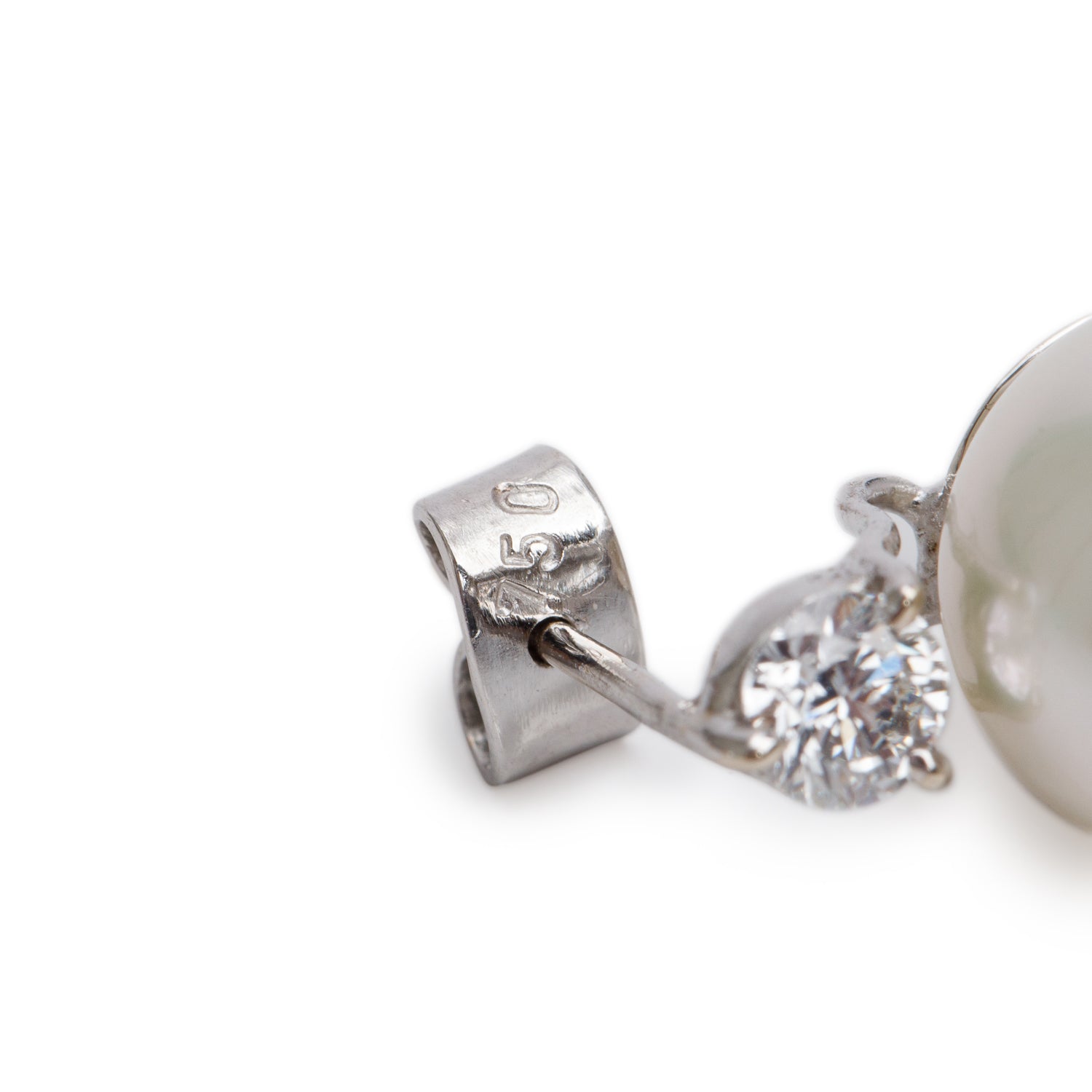 18k White Gold South Sea Pearl & Diamond Earrings