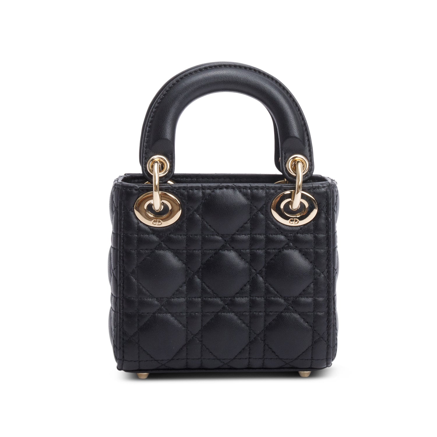 Christian Dior 2022 Black Leather Micro Lady Dior Bag w/ Box & Receipt