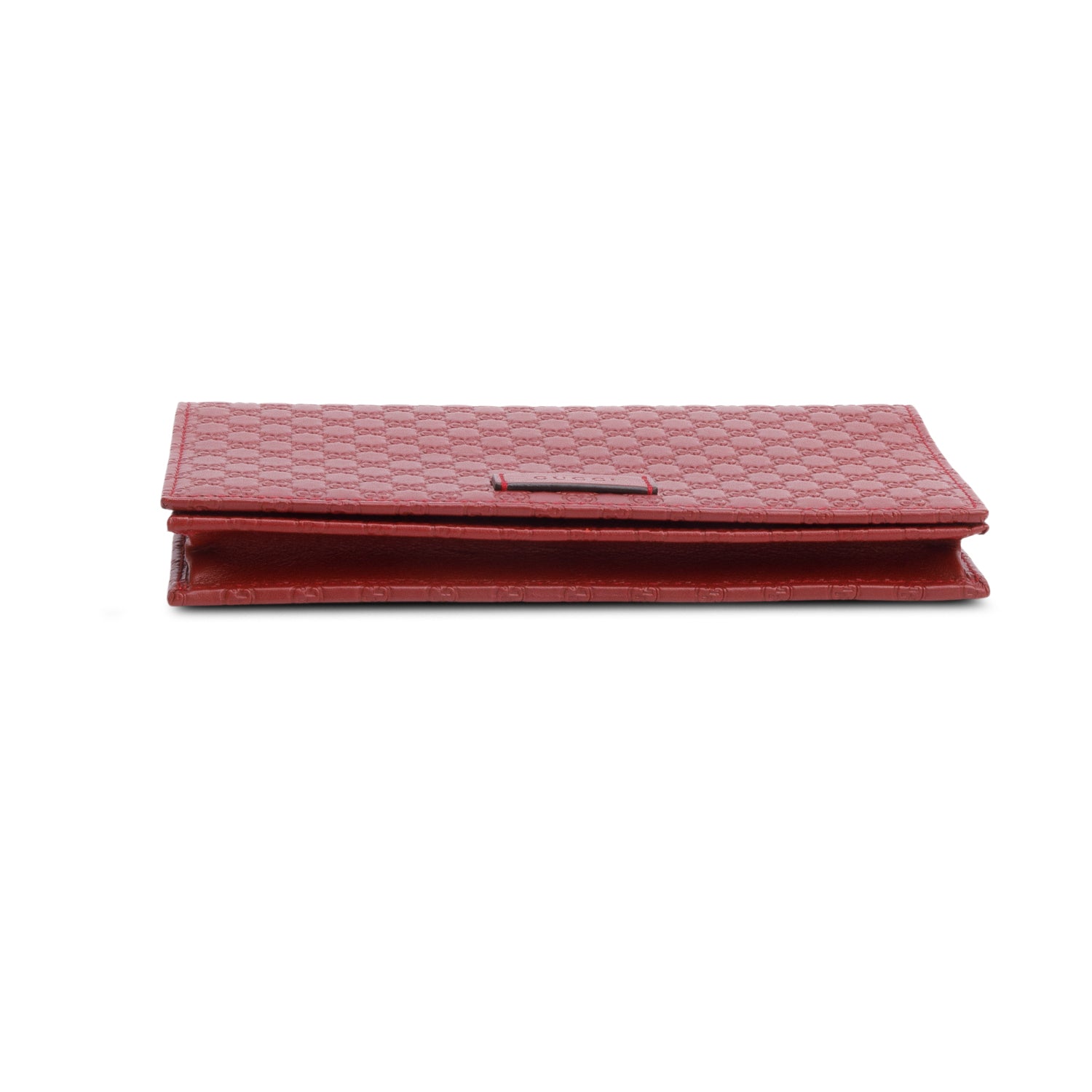 Gucci Red Microguccissima Leather Wallet on Strap w/ Box