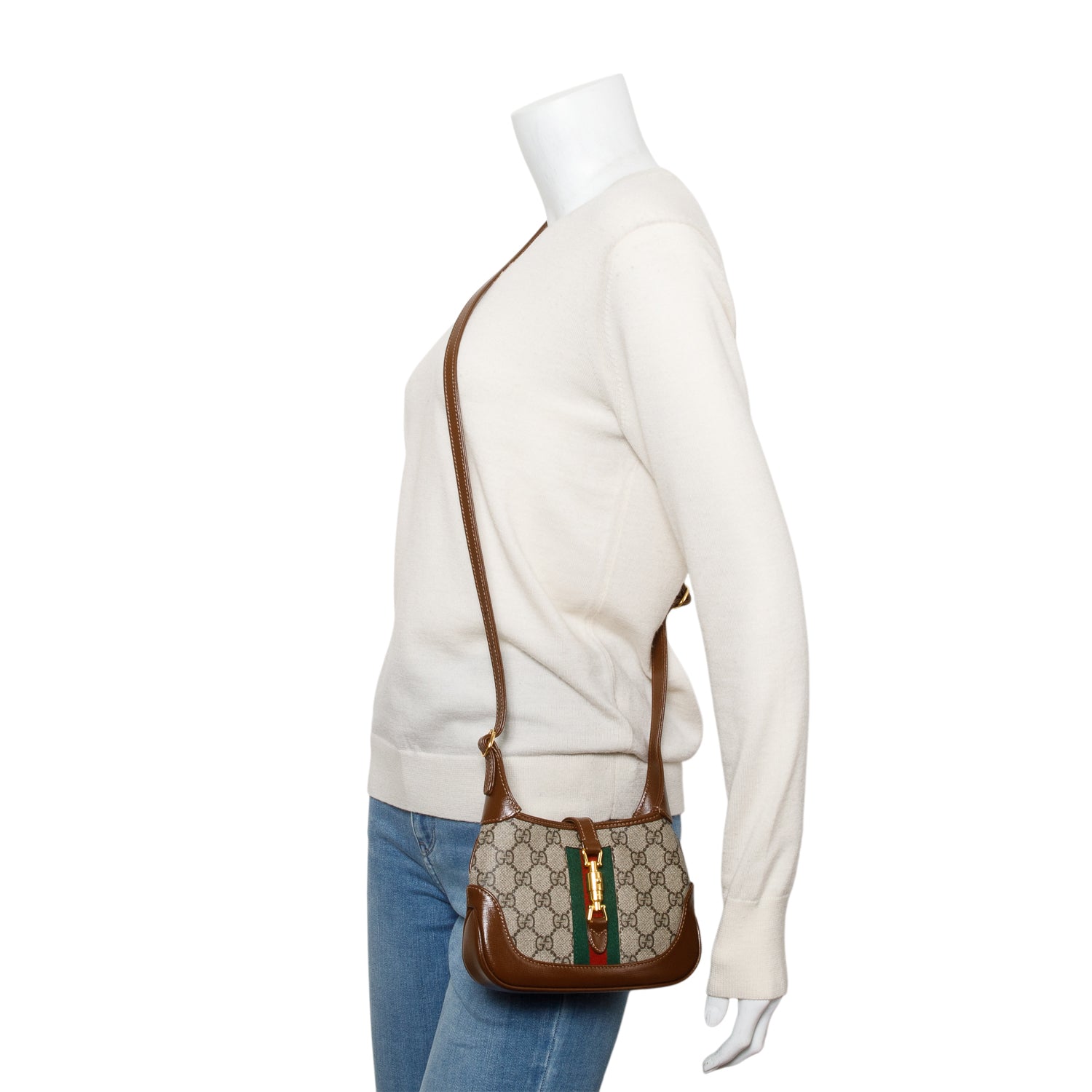 Gucci GG Supreme Mini Jackie 1961 Shoulder Bag w/ Strap