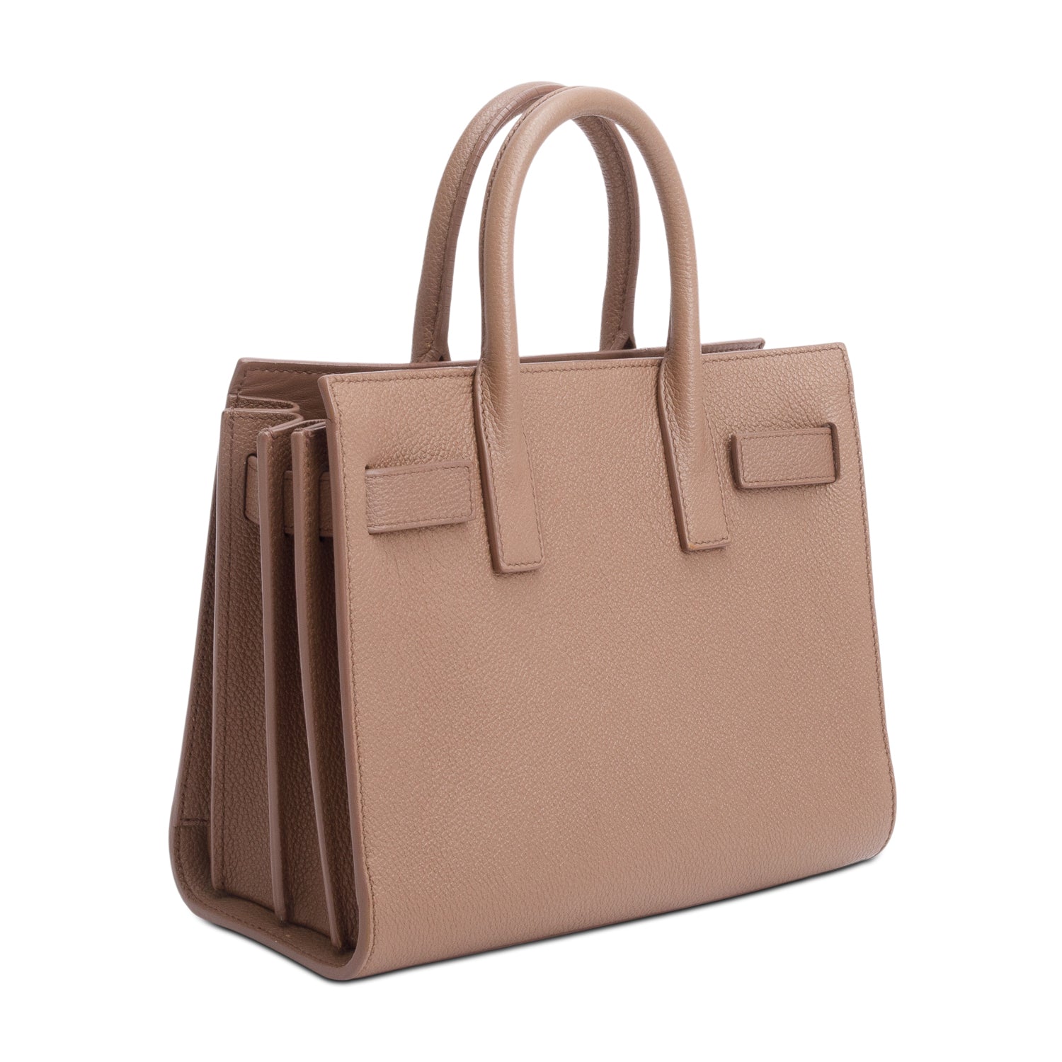 Saint Laurent Beige Grained Leather Nano Sac De Jour w/ Strap