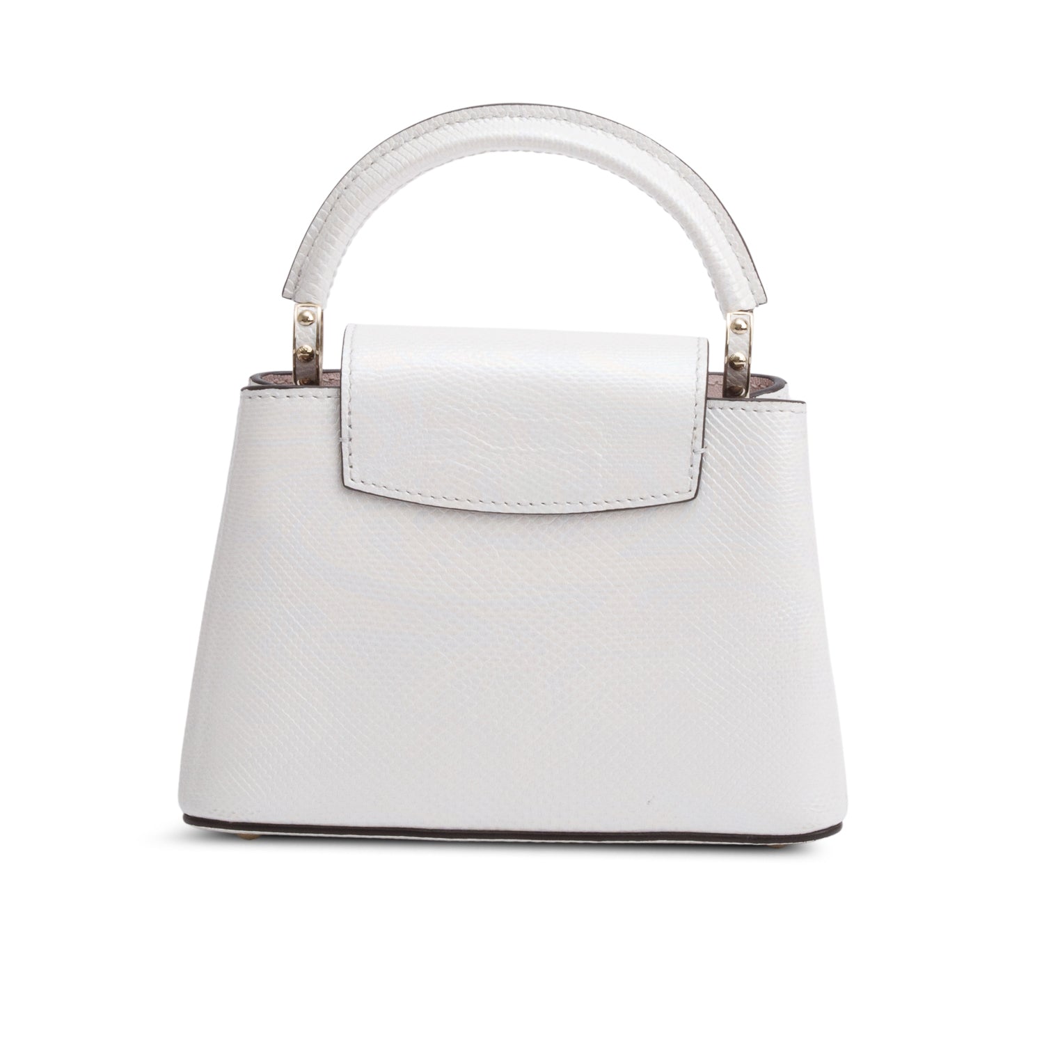 Louis Vuitton White Iridescent Python Capucines Mini