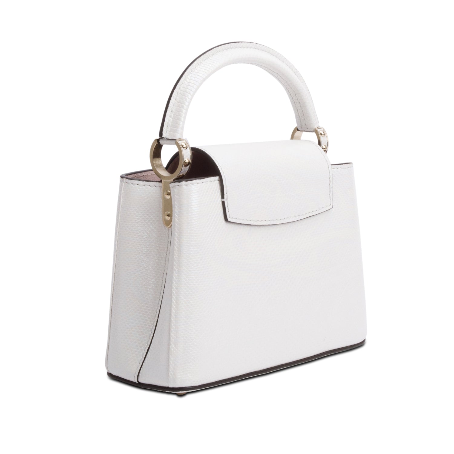 Louis Vuitton White Iridescent Python Capucines Mini