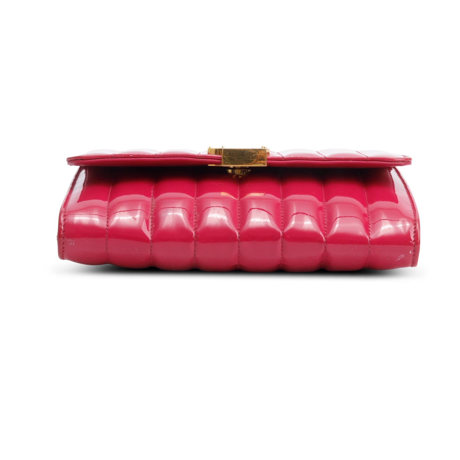 Saint Laurent Pink Patent Leather Vicky Wallet On chain