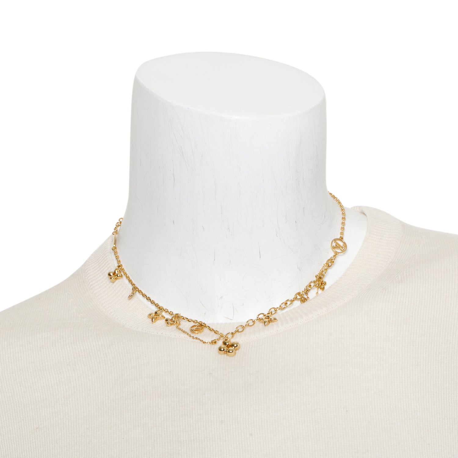 Louis Vuitton Gold Plated Collier Blooming Supple Necklace w/ Receipt