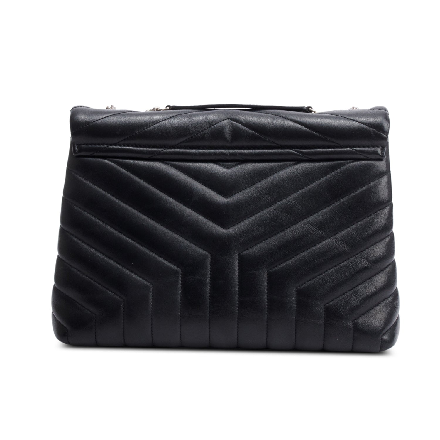 Saint Laurent Black Quilted Leather Medium Loulou Monogram Shoulder Bag