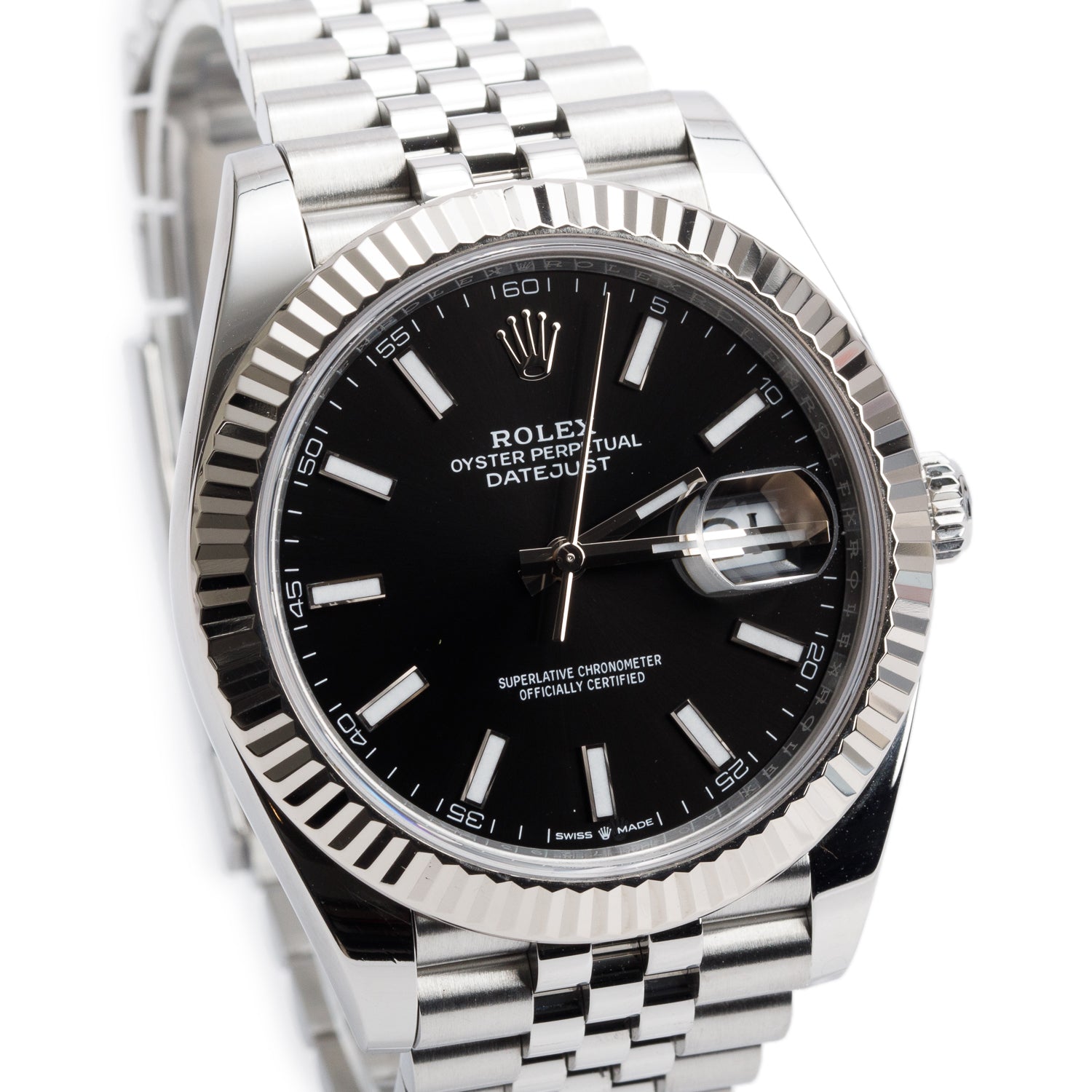 Rolex 2023 Stainless Steel Oyster Perpetual Datejust 41 MM Watch Black Dial 126334 w/ Box & Papers