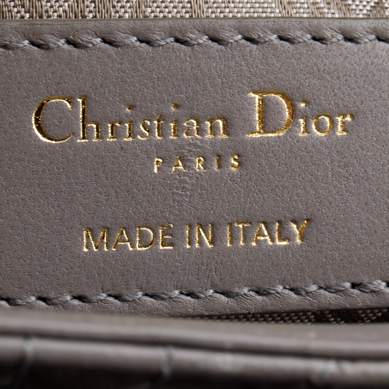 Christian Dior Grey Cannage Lambskin Leather Small Lady Dior My ABCDior Bag w/ Strap & Box