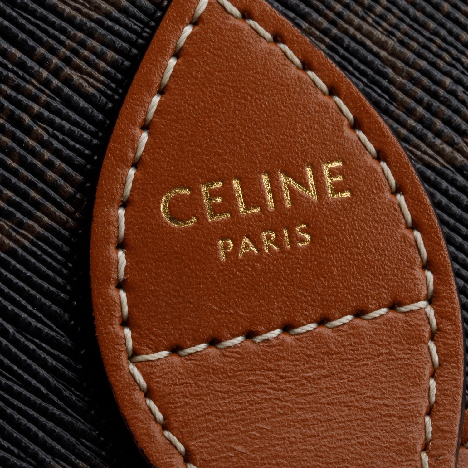 Celine 2021 Tan Triomphe Canvas and Calfskin Leather Medium Folco Crossbody Bag