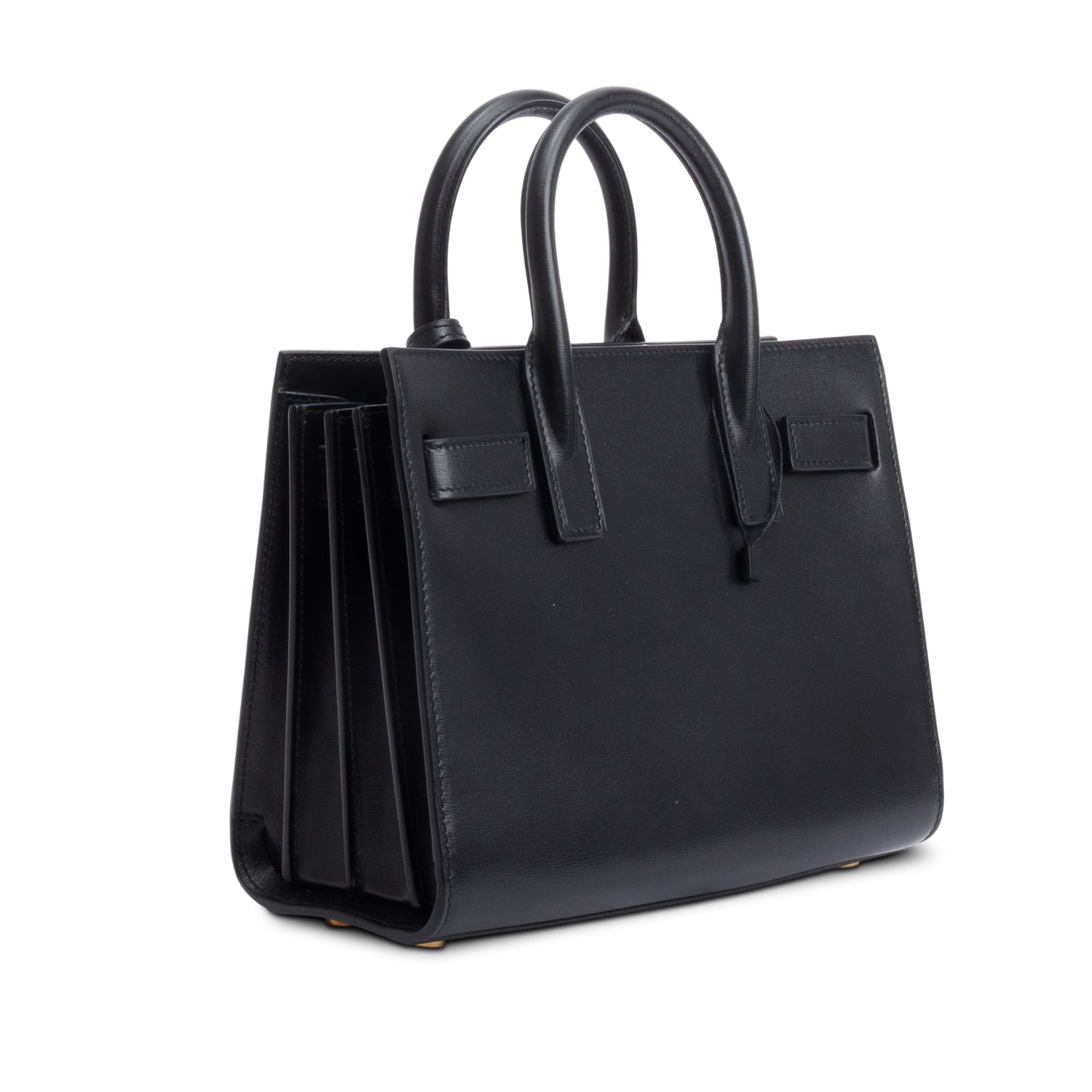Saint Laurent 2021 Black Smooth Leather Nano Sac De Jour w/ Strap