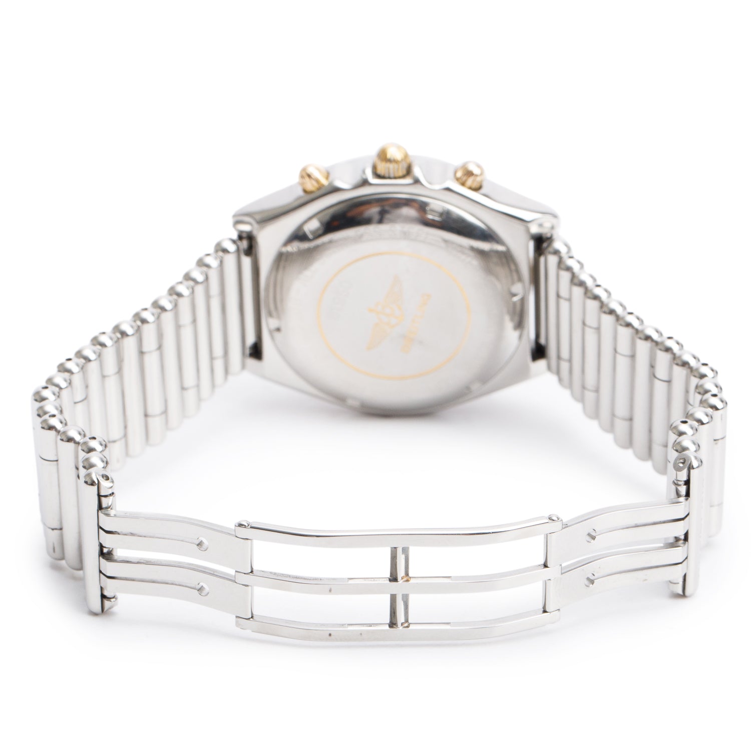 Breitling Stainless Steel & 18k Yellow Gold Chronomat 40 MM Automatic Chronograph Blue Dial Watch