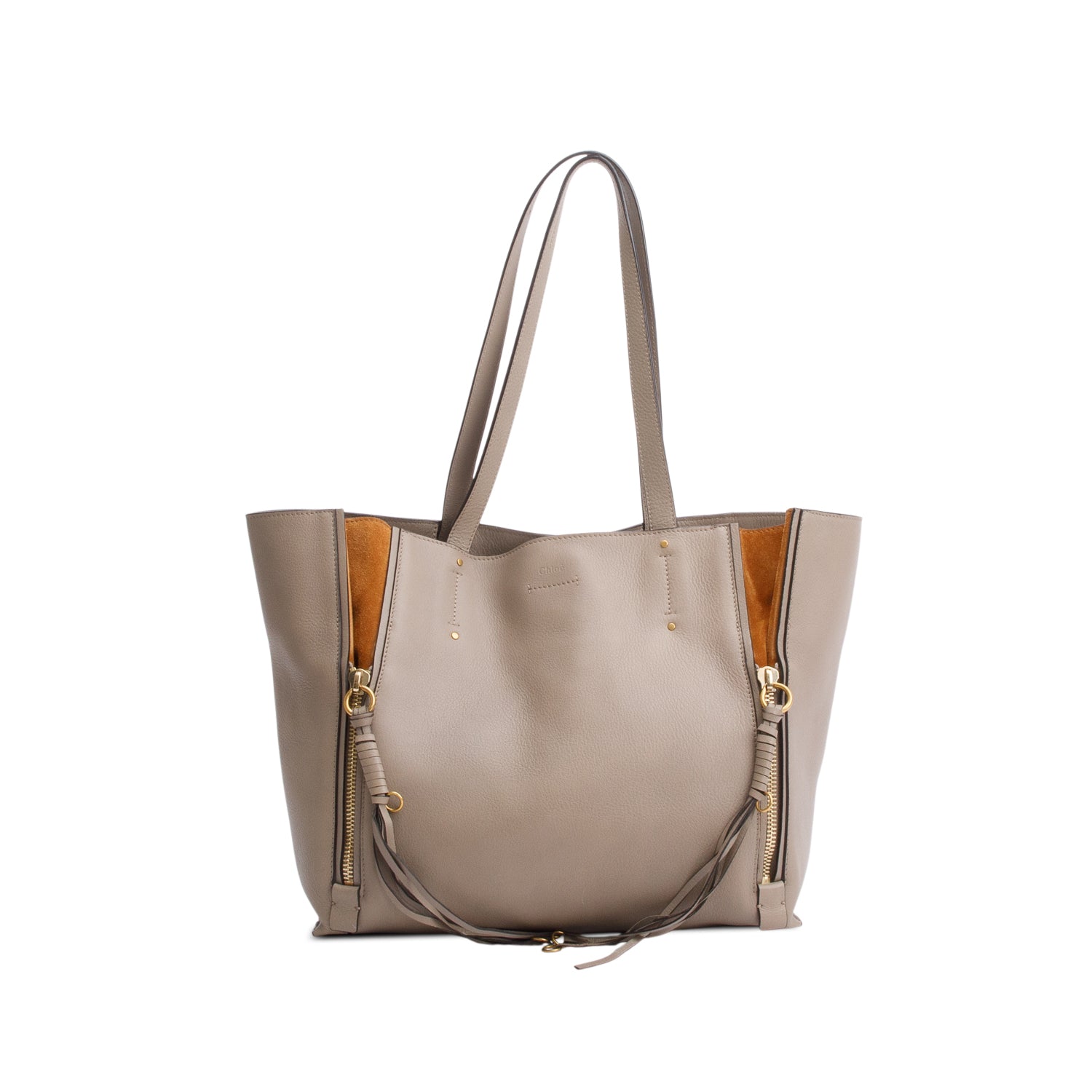 Chloe Taupe Calfskin Leather Medium Milo Tote