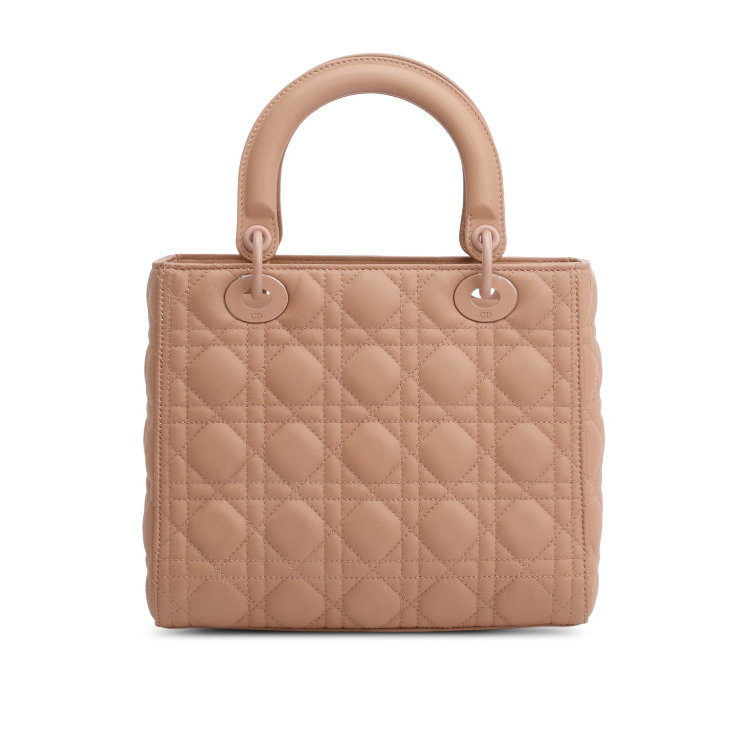 Christian Dior 2020 Blush Ultramatte Cannage Leather Medium Lady Dior Bag w/ Strap & Authenticity Card