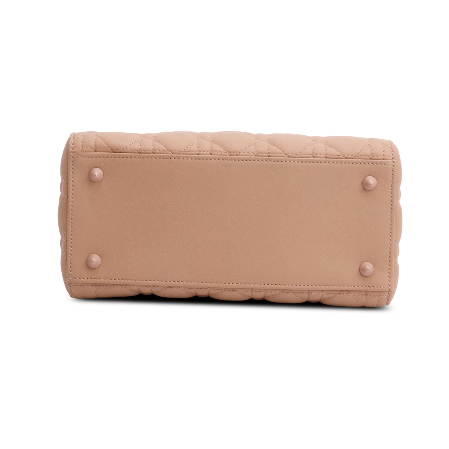 Christian Dior 2020 Blush Ultramatte Cannage Leather Medium Lady Dior Bag w/ Strap & Authenticity Card