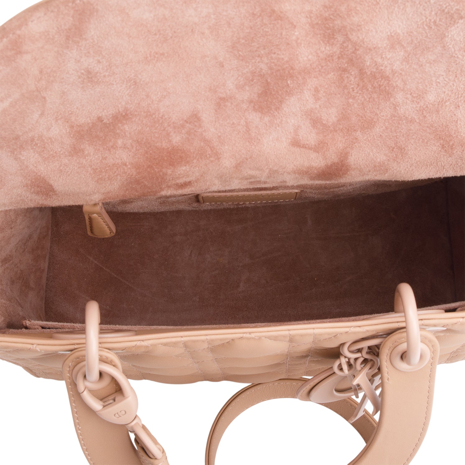 Christian Dior 2020 Blush Ultramatte Cannage Leather Medium Lady Dior Bag w/ Strap & Authenticity Card