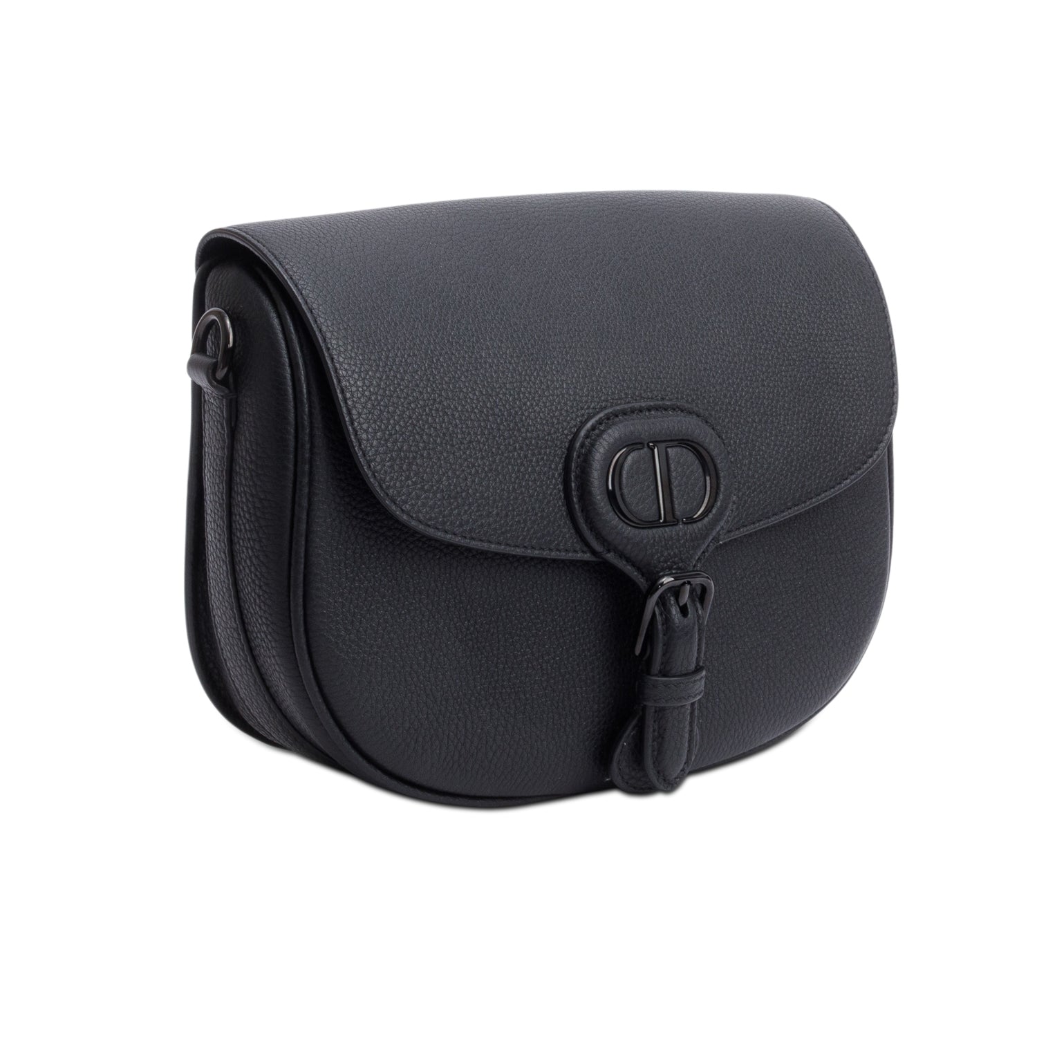 Christian Dior 2021 Black Ultramatte Leather Medium Bobby Bag w/ Straps & Authenticity Card