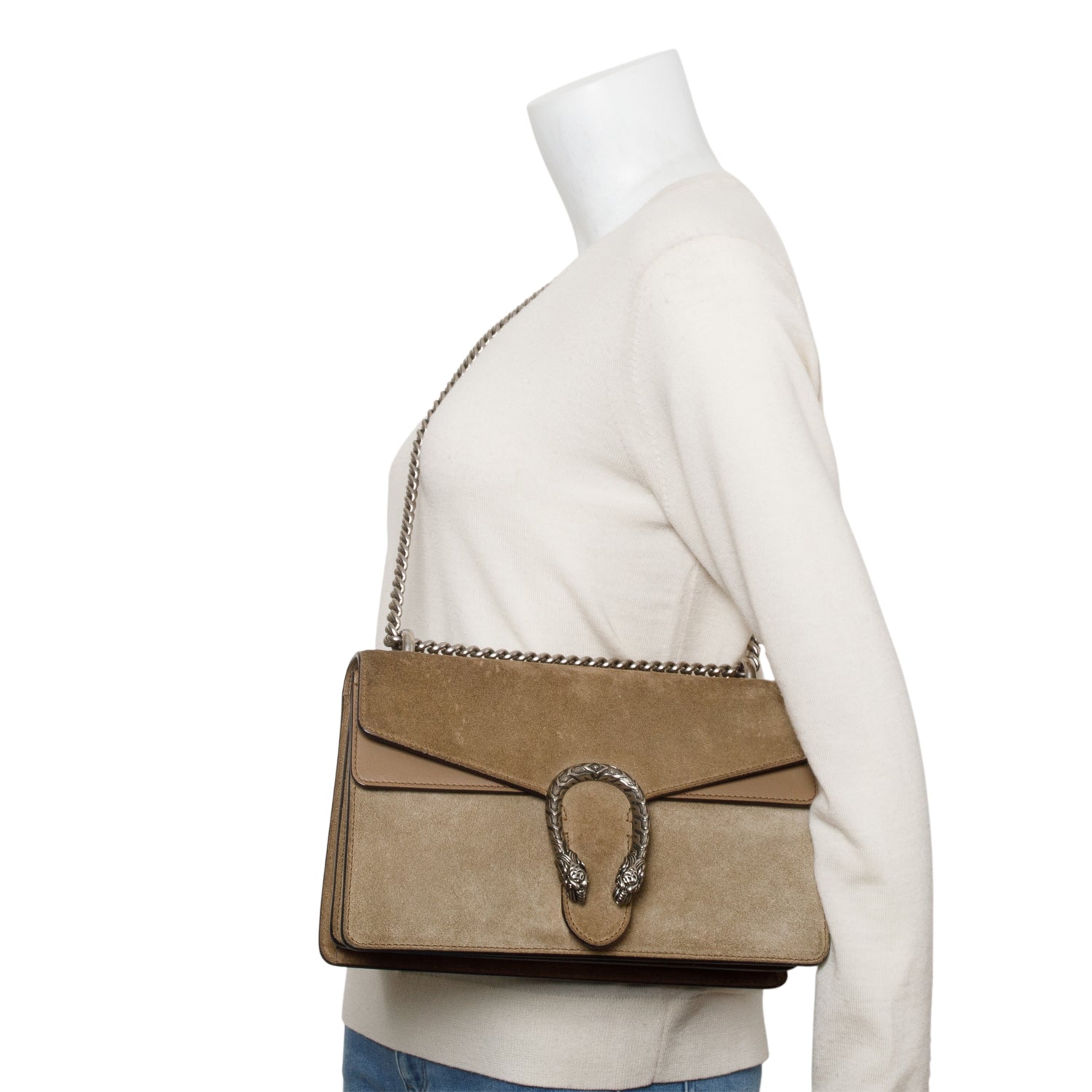Gucci Beige Suede Small Dionysus Shoulder Bag