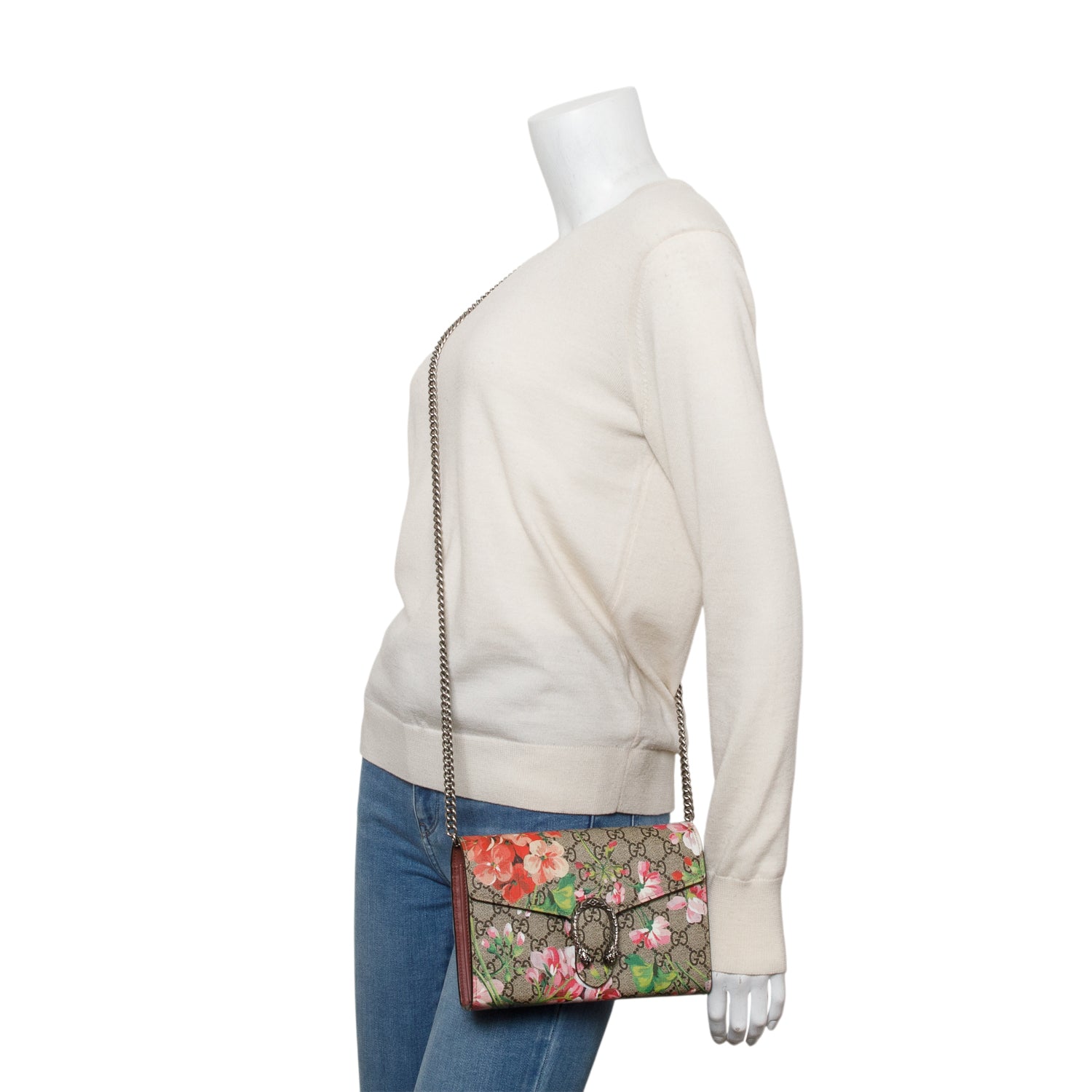 Gucci Dionysus GG Supreme Blooms Wallet on Chain